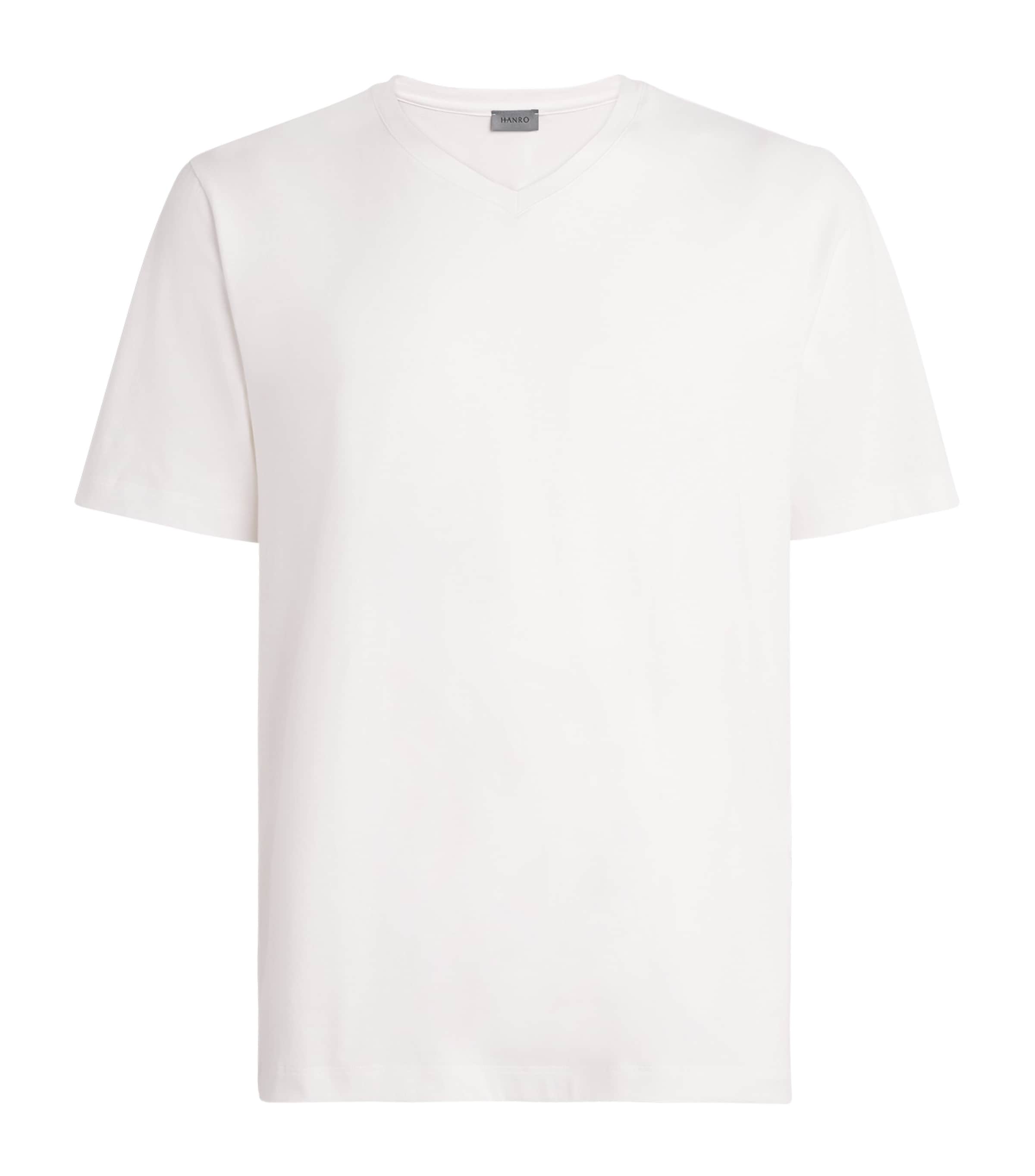 Cotton Living V-Neck T-Shirt 0101 WHITE Image 1