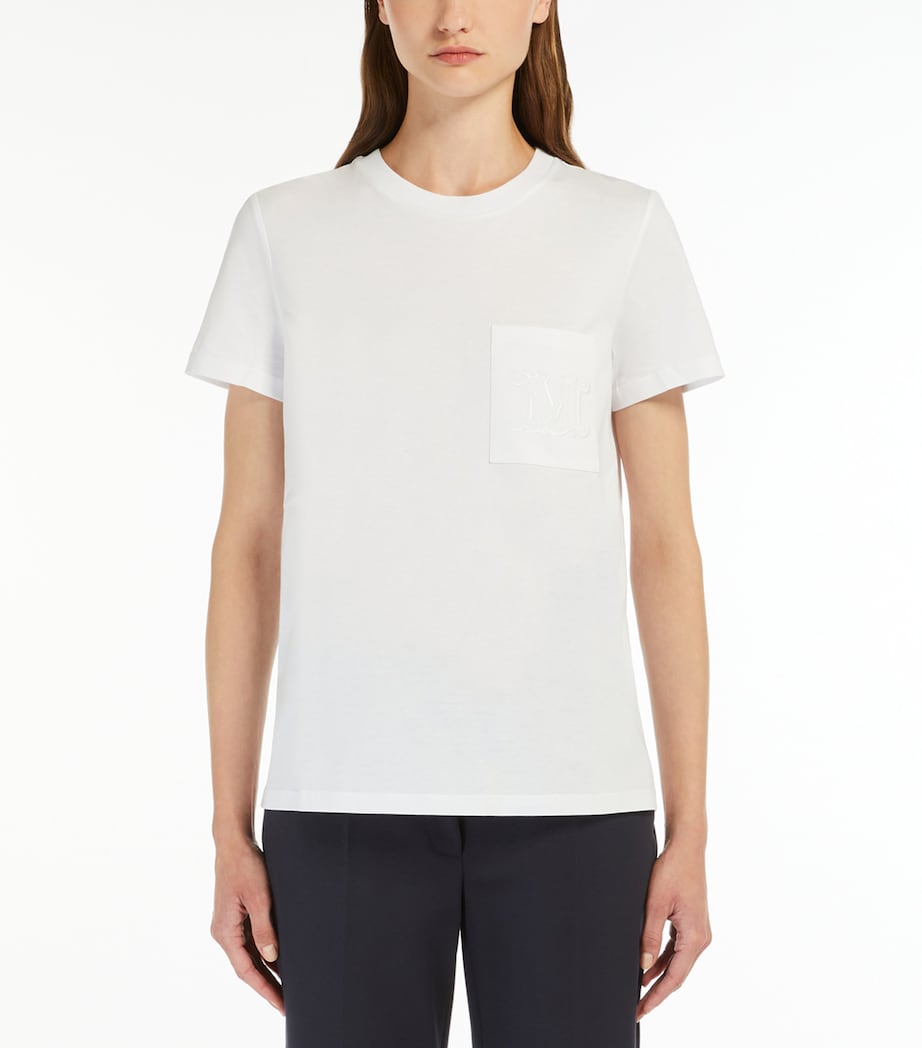 Max Mara Womens Cotton Logo T-Shirt Optical White Image 2