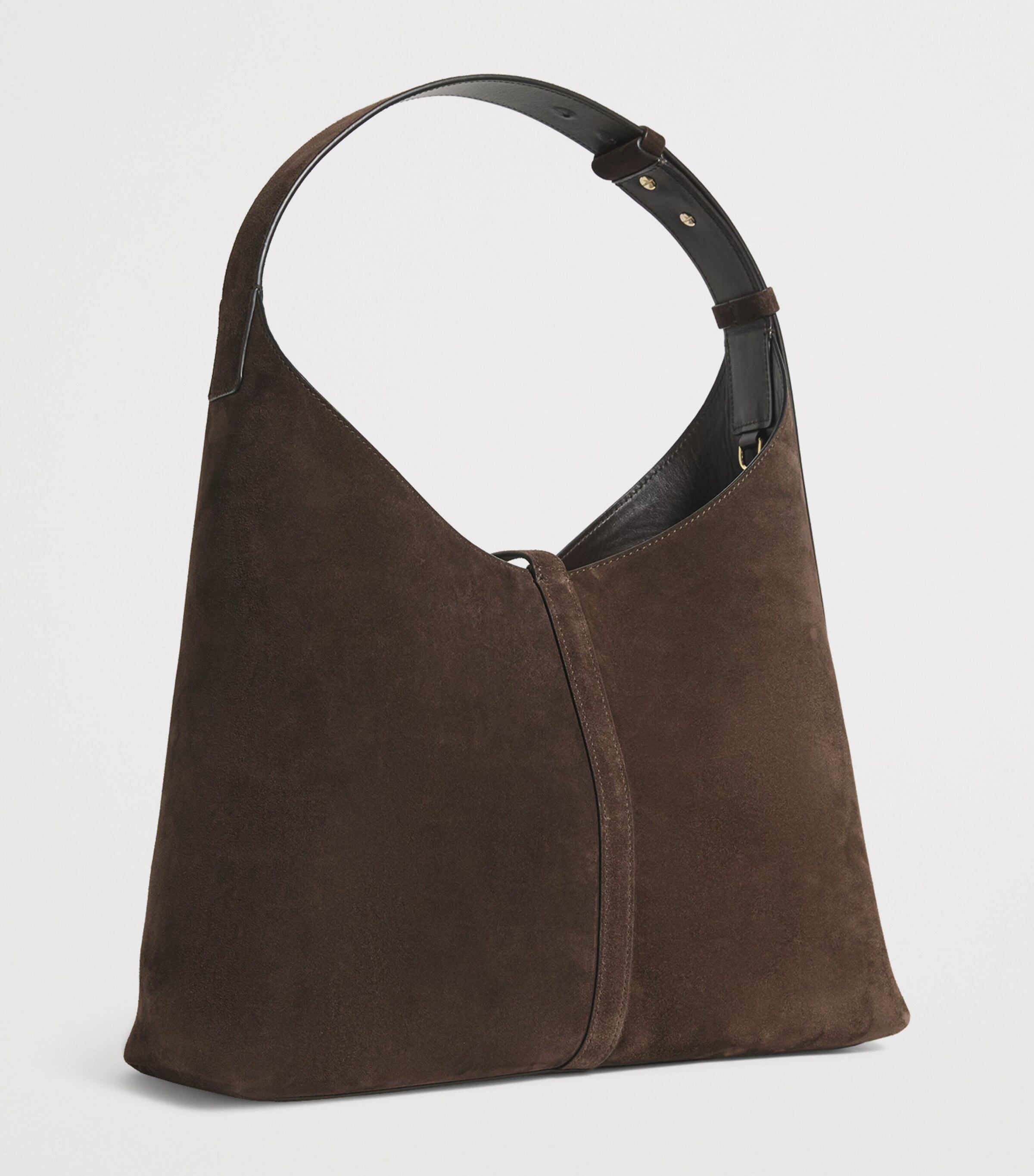 Strathberry Womens Maxi Suede Kite Shoulder Bag Dark Chocolate Image 3