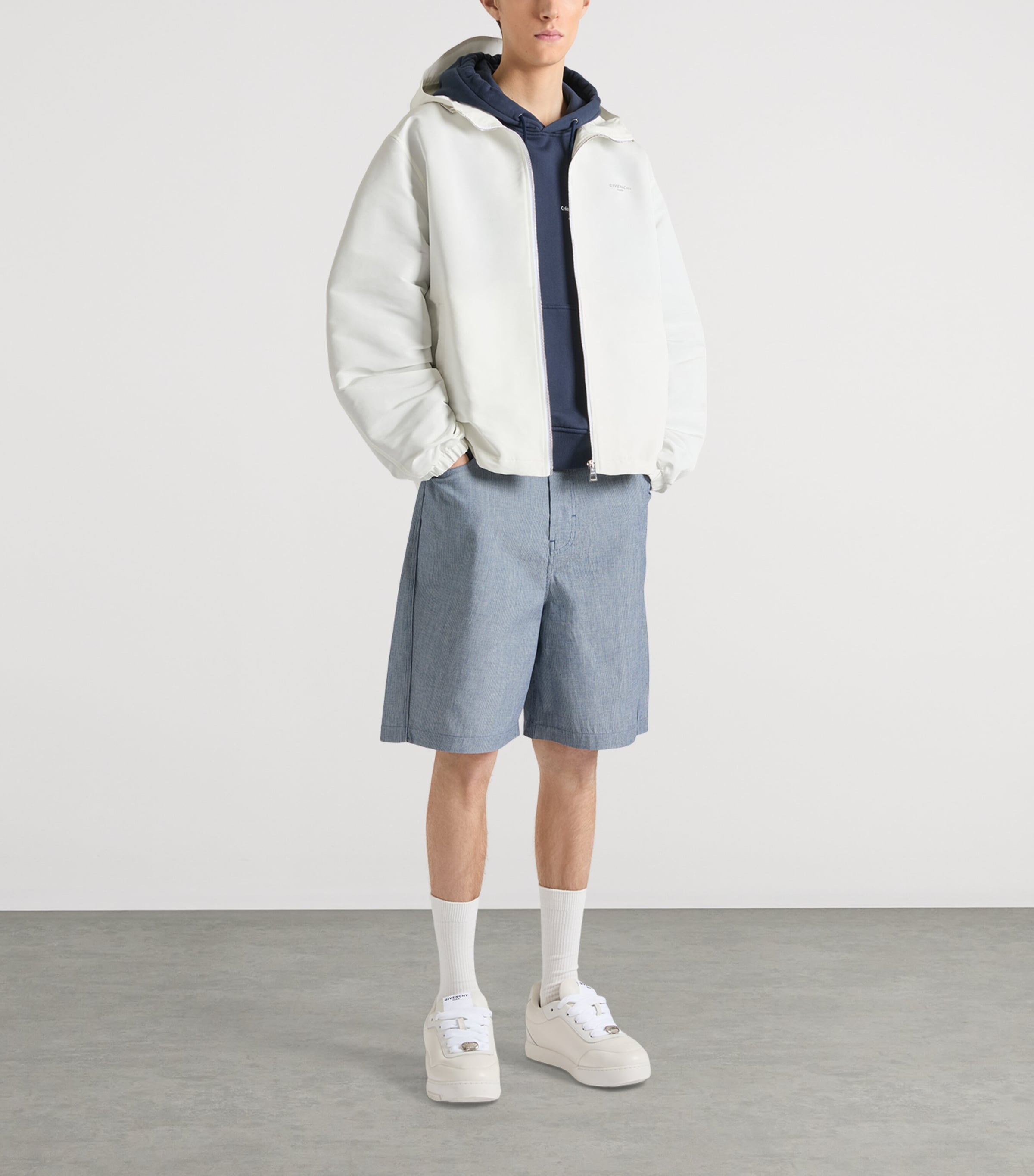 Givenchy Mens Logo Hooded Windbreaker Jacket Image 2