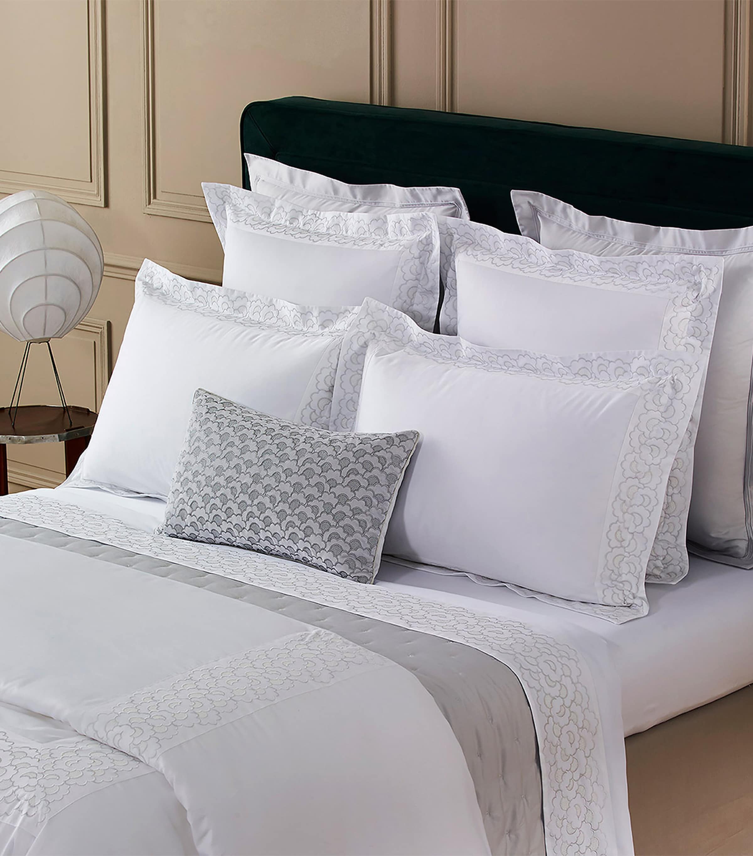 Festons Rectangular Cushion Cover (33cm x 57cm) SILVER Image 4