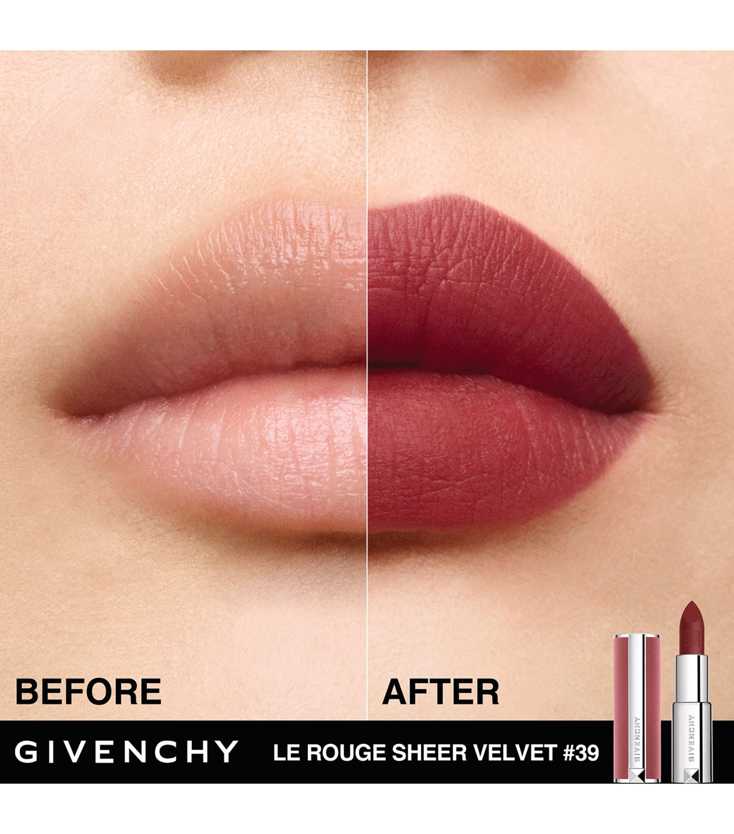 Givenchy Le Rouge Sheer Velvet Refillable Matte Lipstick Rouge Grenat Image 3
