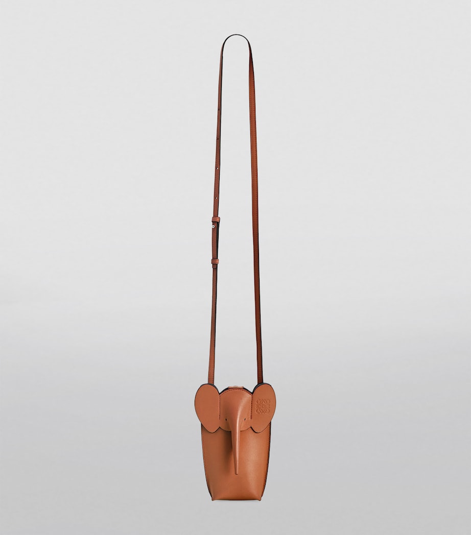 Leather Elephant Pocket Bag TAN Image 3