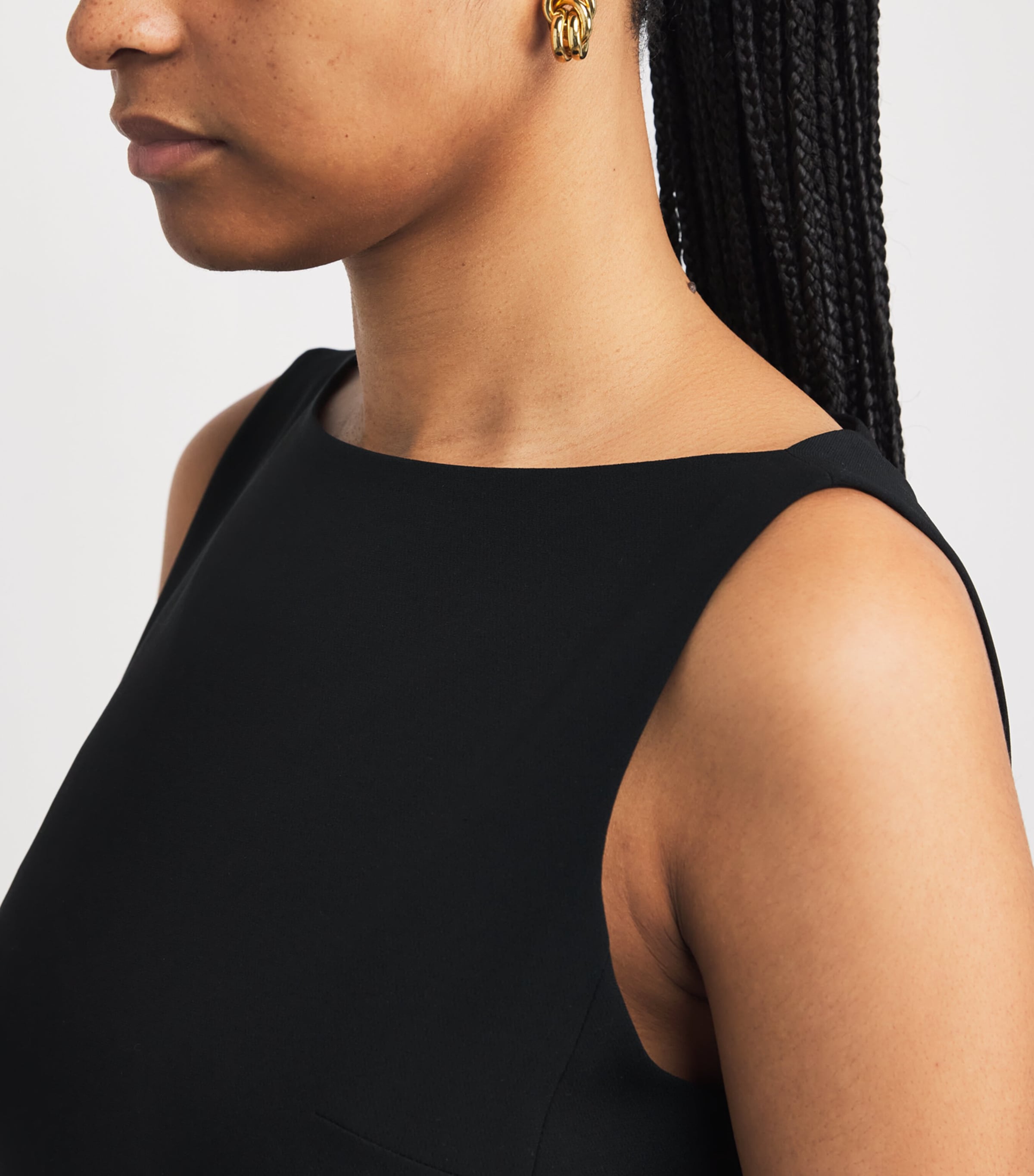 Admiral Crepe Midi Shift Dress 001 BLACK Image 7