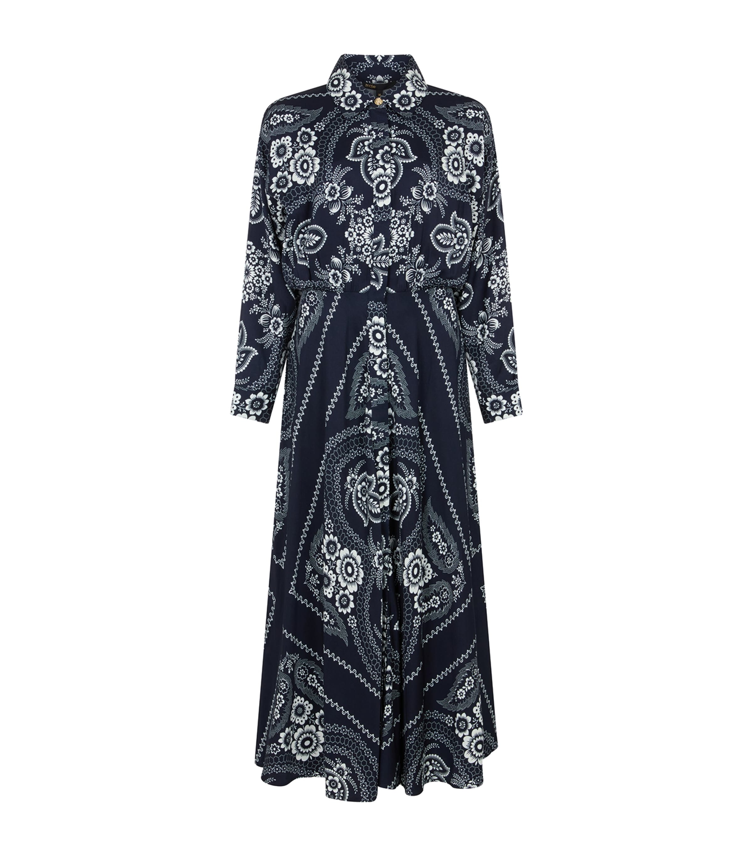 Maje Bandana Print Maxi Dress In Black