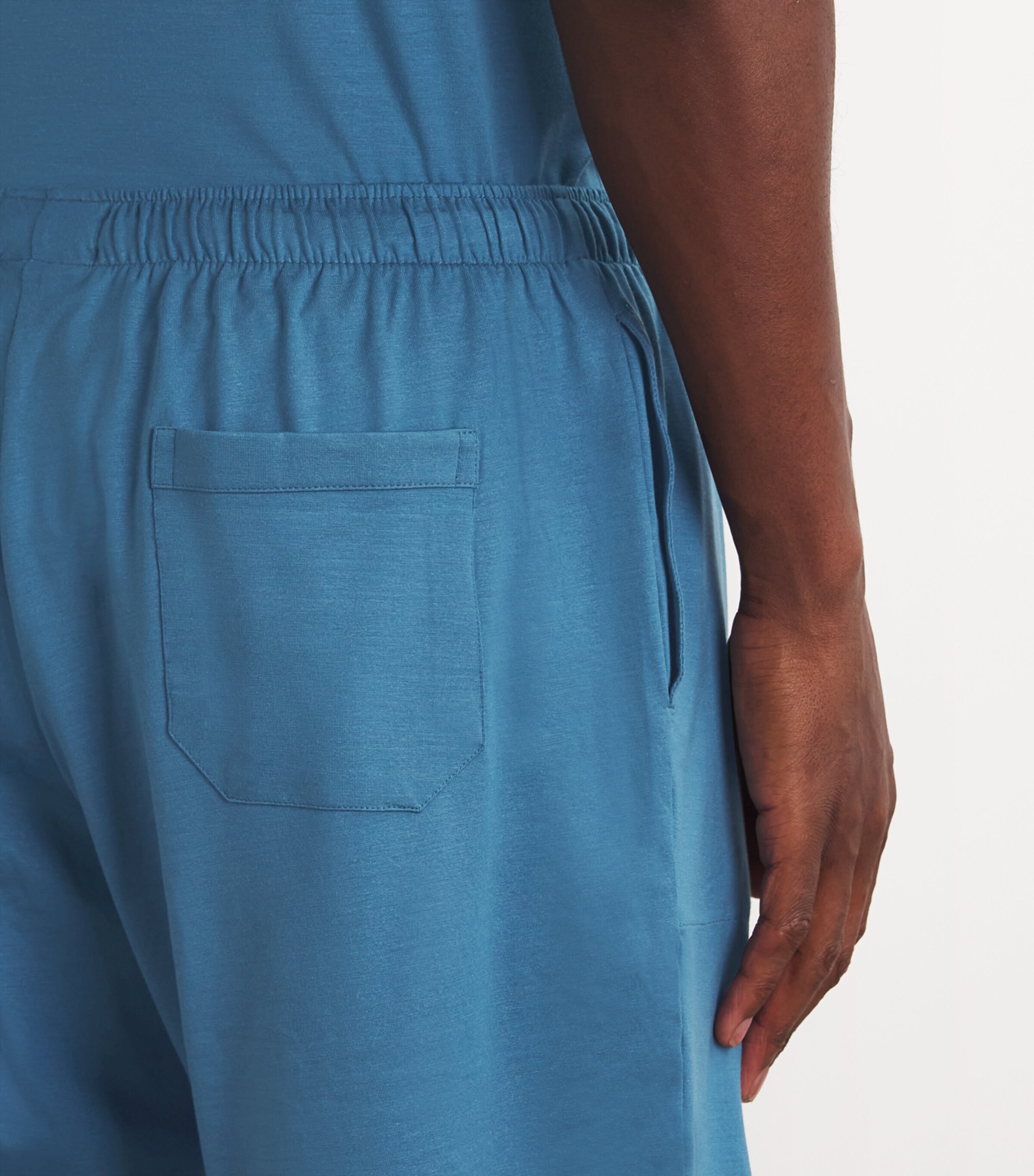 Derek Rose Mens Basel Lounge Shorts Blue Image 6