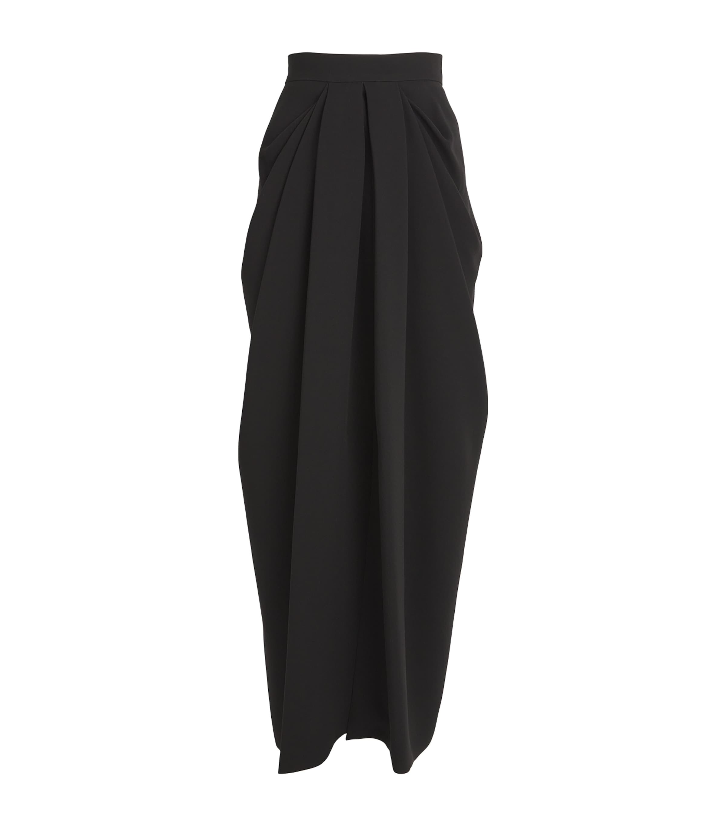 Shop Max Mara Cady Pleated Maxi Skirt In Black