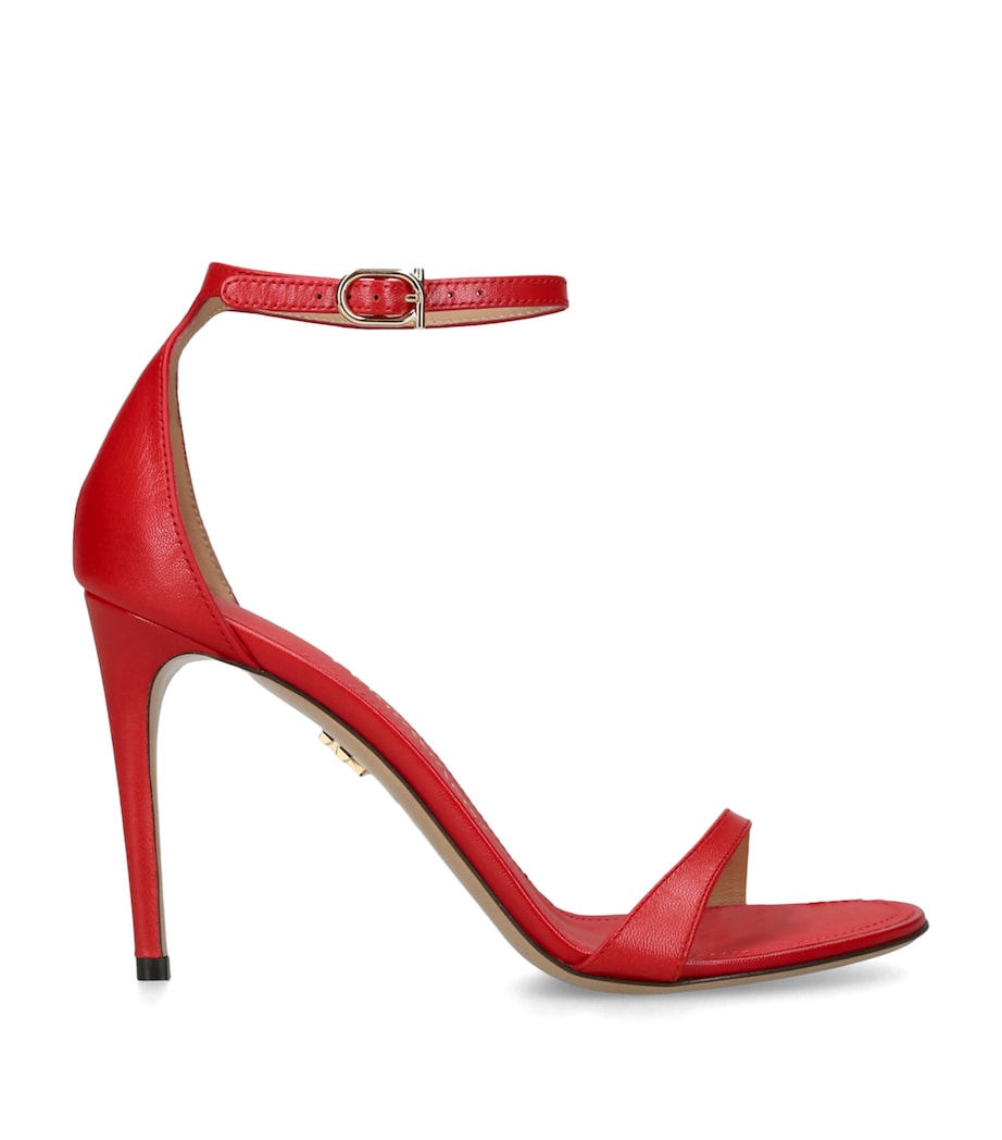 Salvatore Ferragamo Leather Milly Heeled Sandals 95 Red Image 1