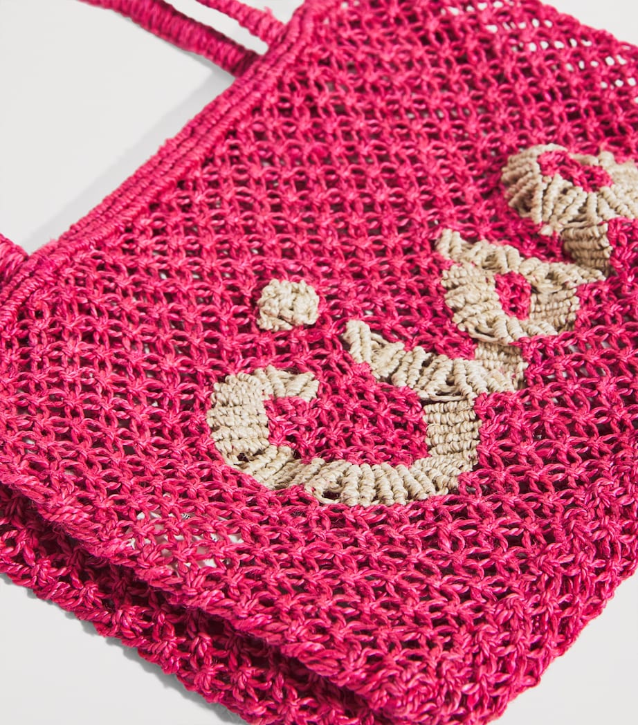 the Jacksons Mini Jute Ciao Tracy Tote Bag Hot Pink Image 6