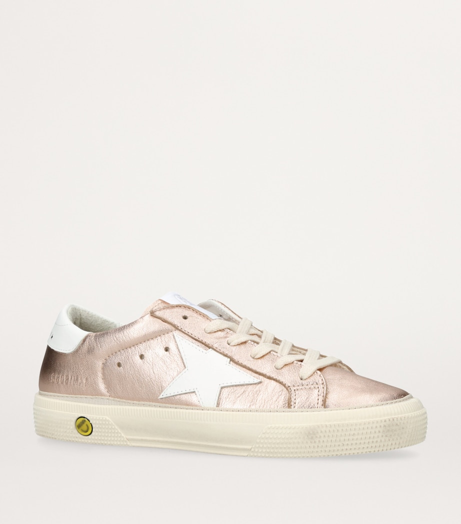 Golden Goose Leather Metallic May Sneakers Bronze Image 3