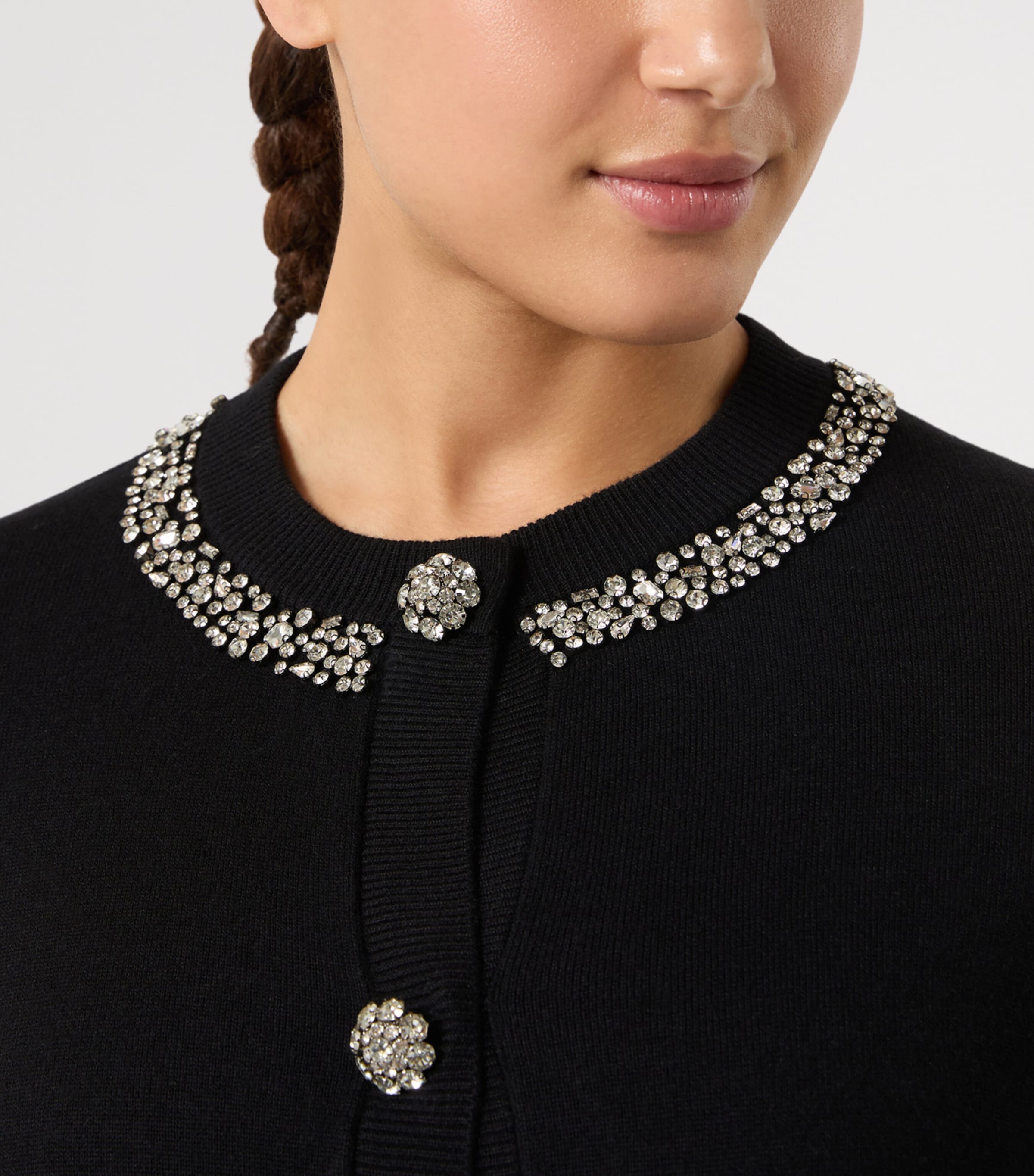 Marina Rinaldi Womens Embellished Cardigan Black Image 5