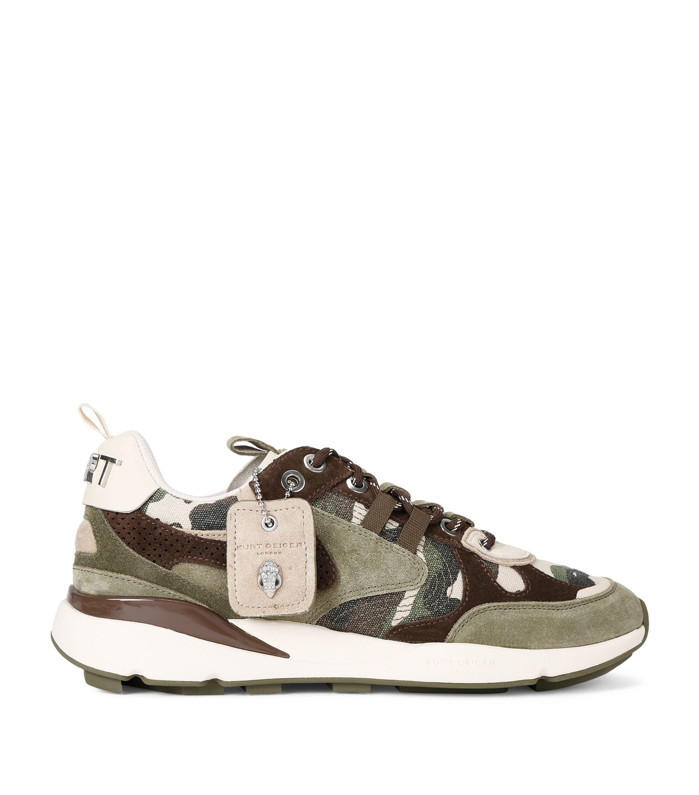 Kurt Geiger London Suede Kurt Runner Sneakers Khaki Image 1