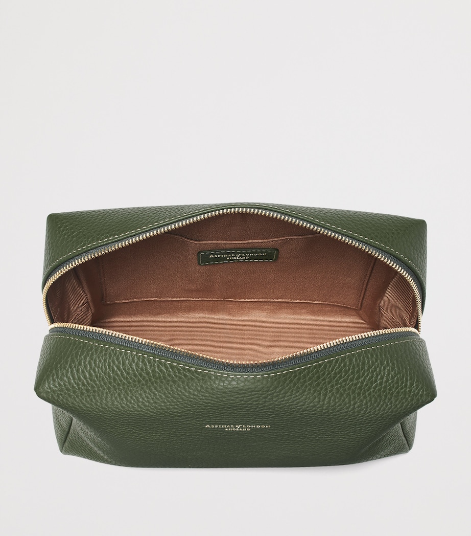 Aspinal Of London Large Leather London Cosmetic Case Racing Green Image 4