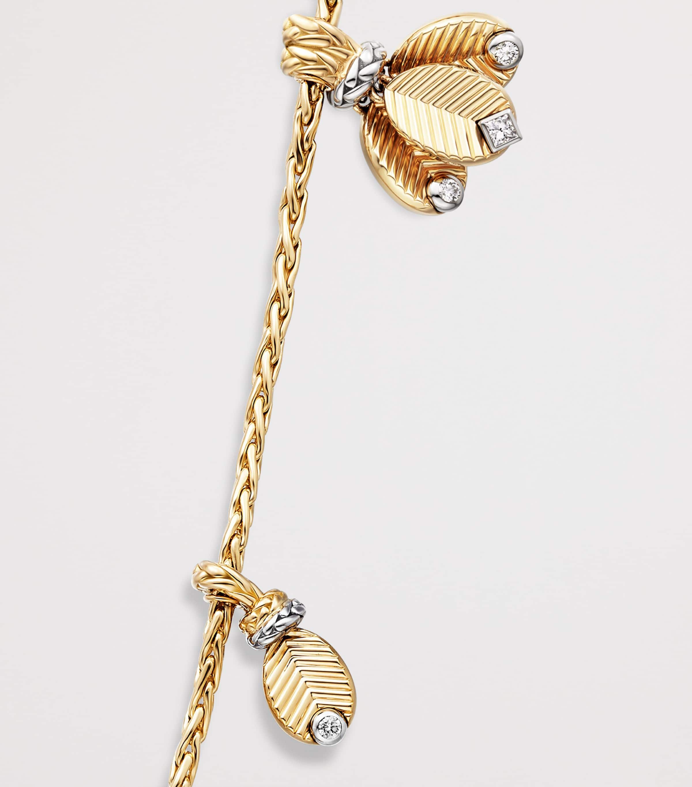 Yellow Gold, White Gold and Diamond Grain de Café Necklace MIXED GOLD Image 4