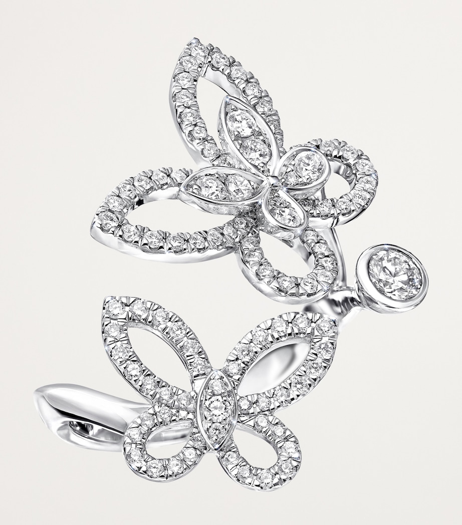 White Gold and Diamond Butterfly Ring WHITE GOLD Image 5