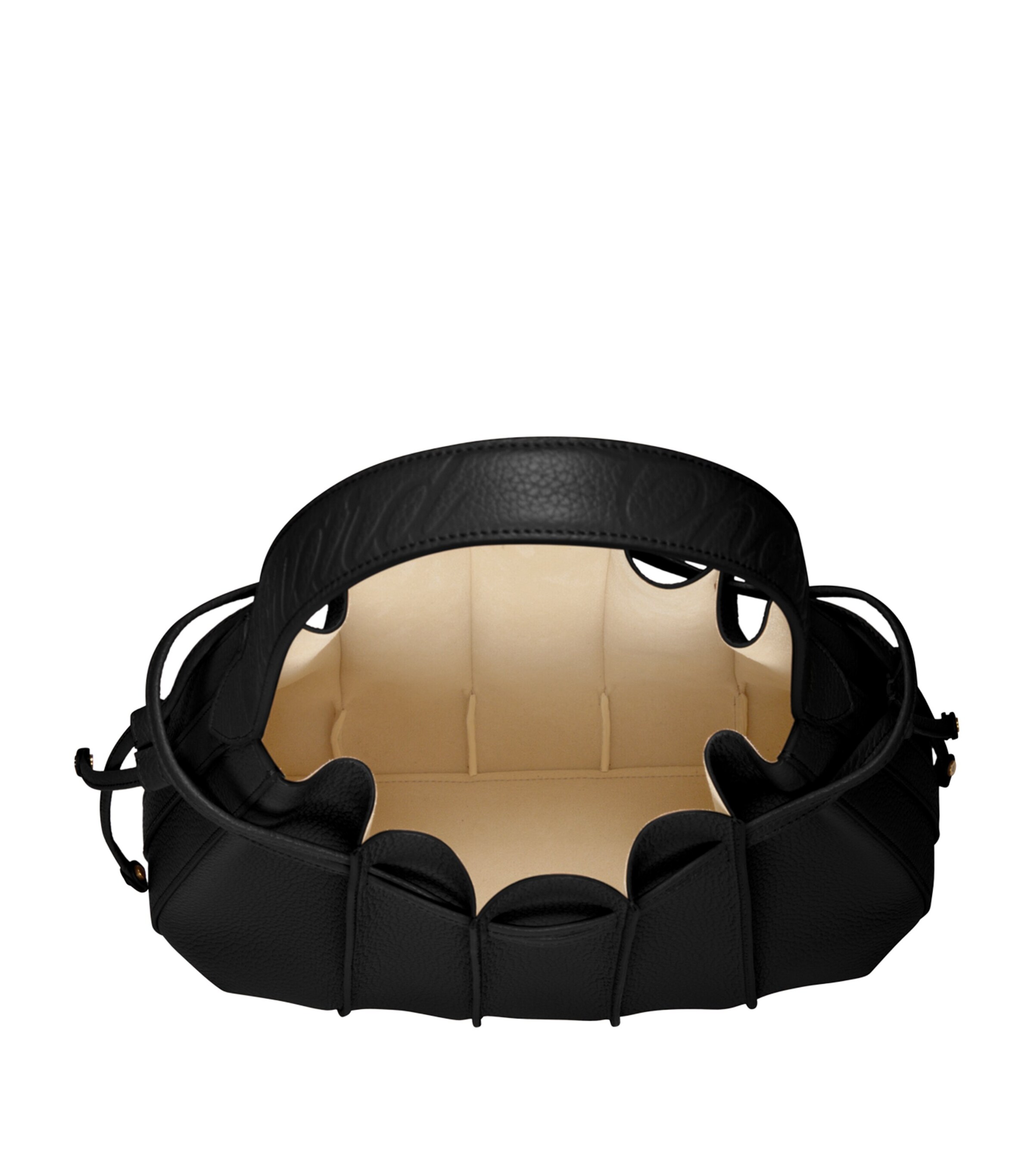 Leather Gem Bucket Bag BLACK GRAINED Image 4