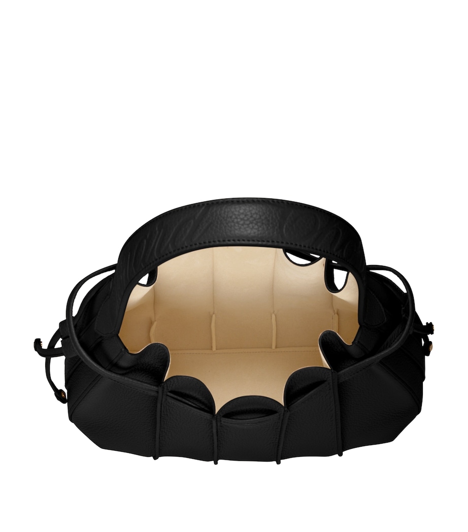 Leather Gem Bucket Bag BLACK GRAINED Image 4