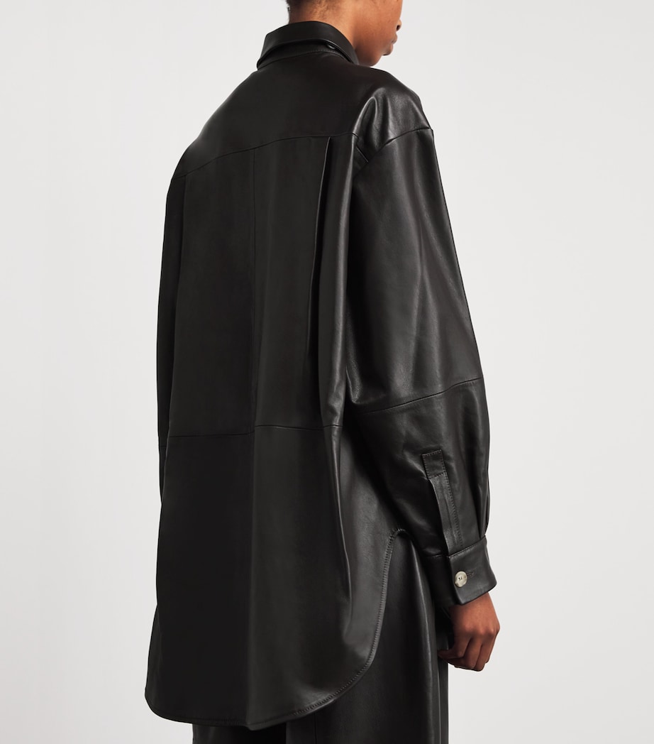 Leather Gaiter Shirt Jacket E04 ESPRESSO Image 4