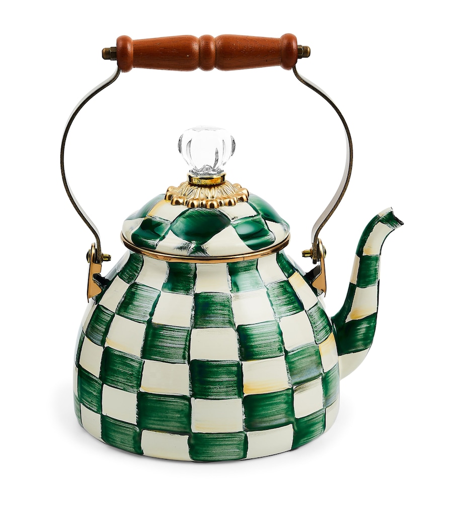 Emerald Check 2-Quart Tea Kettle GREEN Image 1