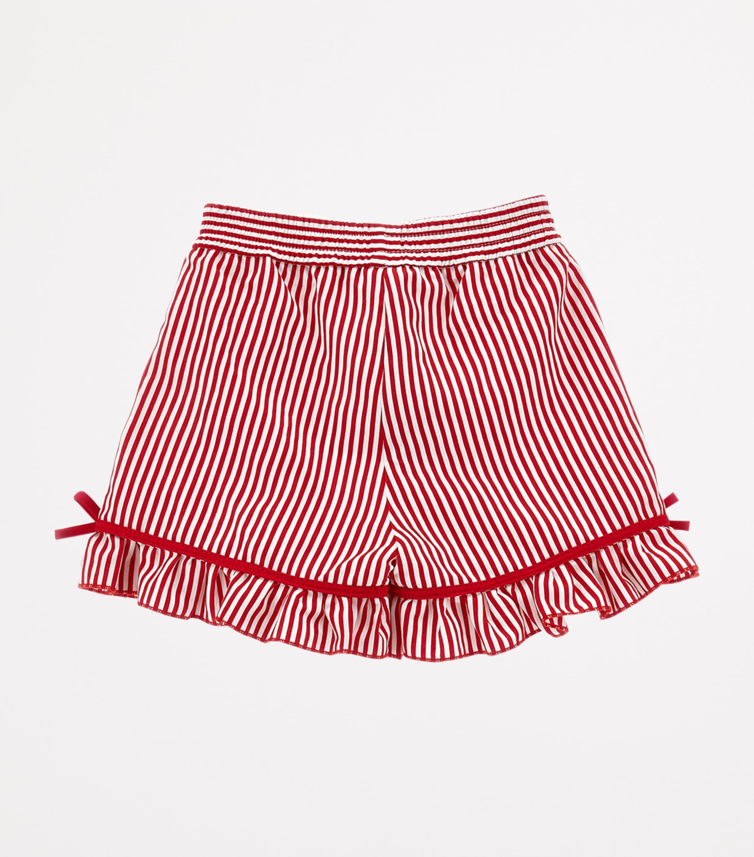 Ruffle-Trim Stripe Shorts (3-36 Months) BIANCO+ROSSO Image 2
