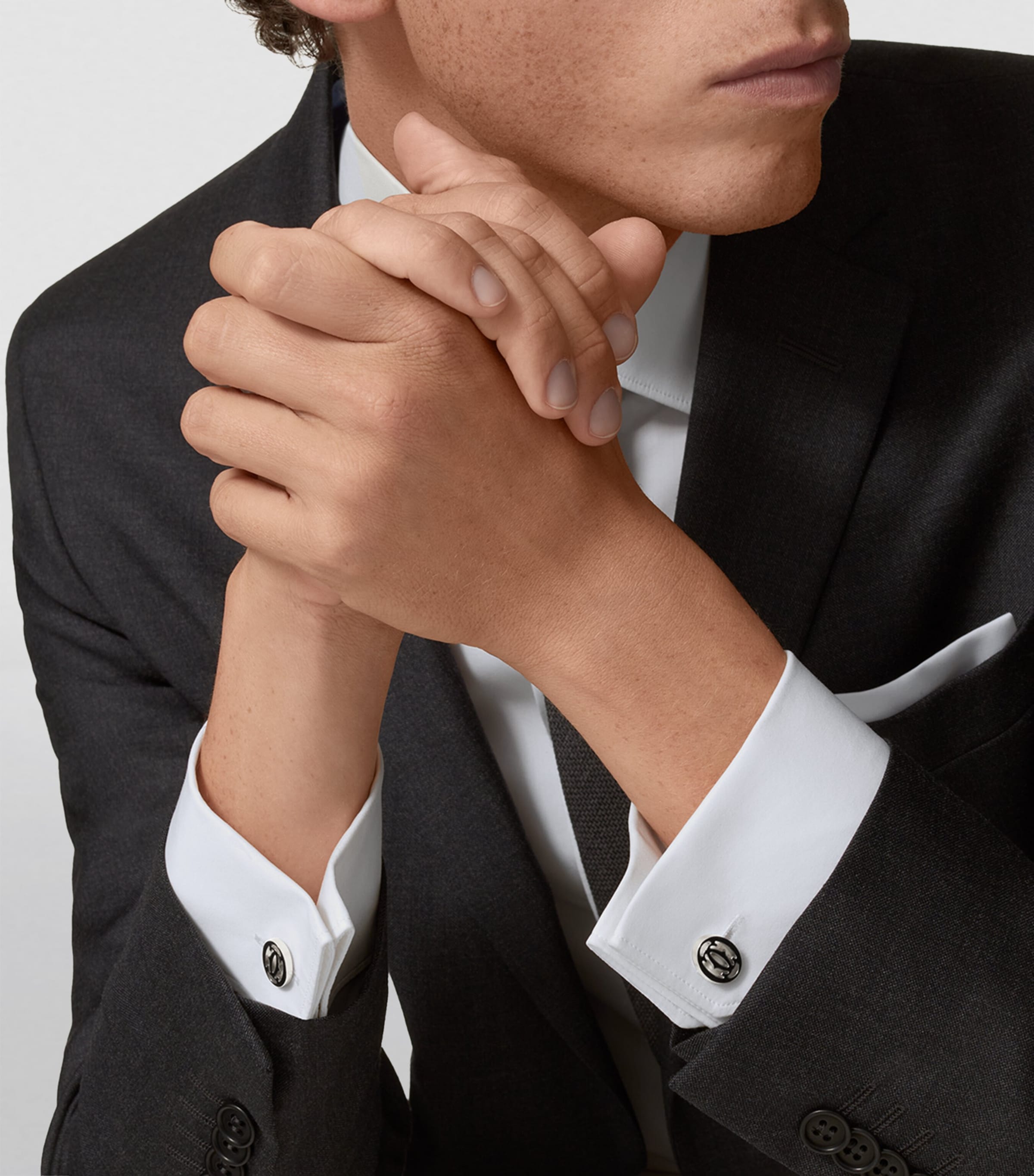 Cartier Sterling Silver C de Cartier Cufflinks Black Image 3