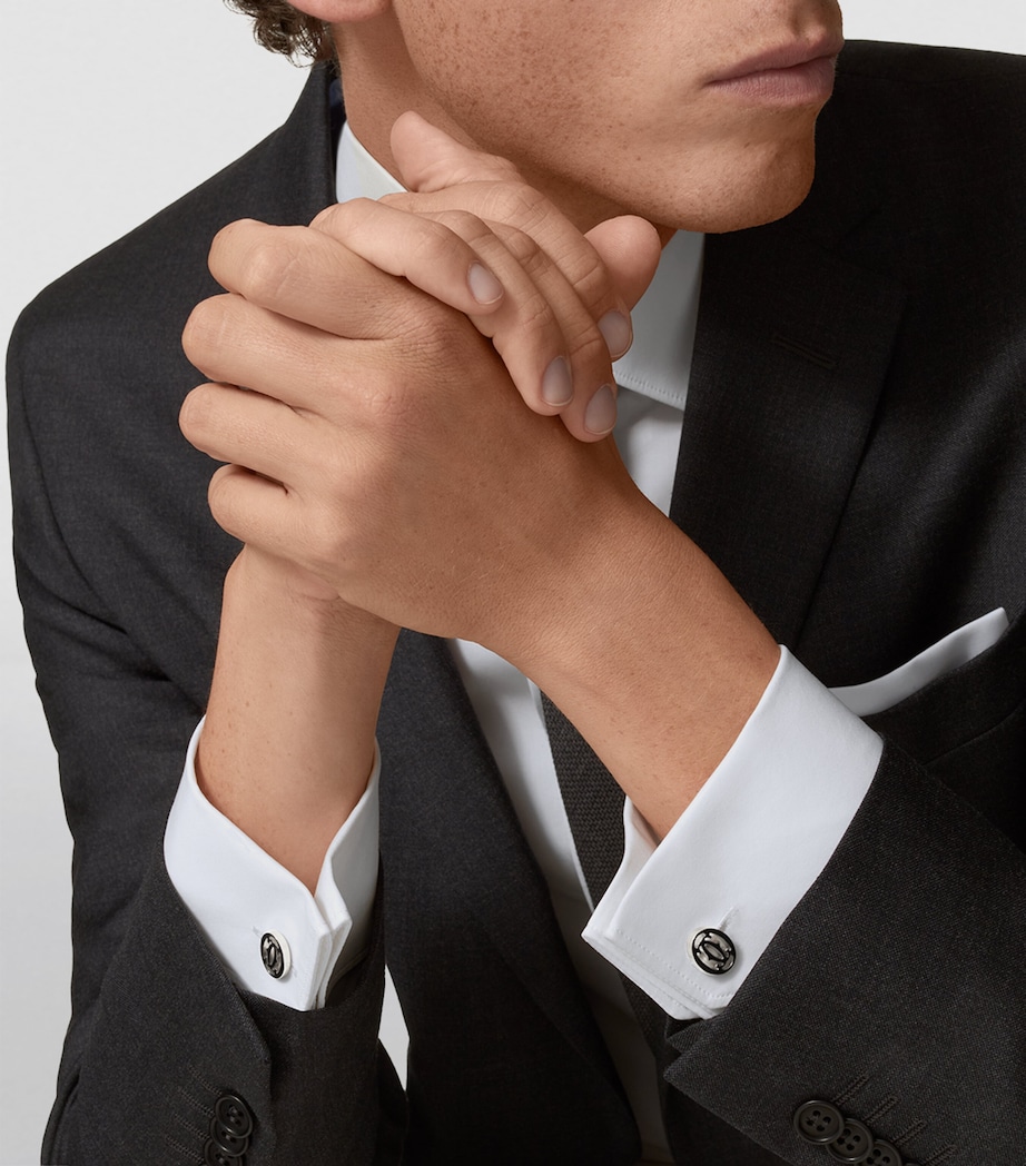 Cartier Sterling Silver C de Cartier Cufflinks Black Image 3
