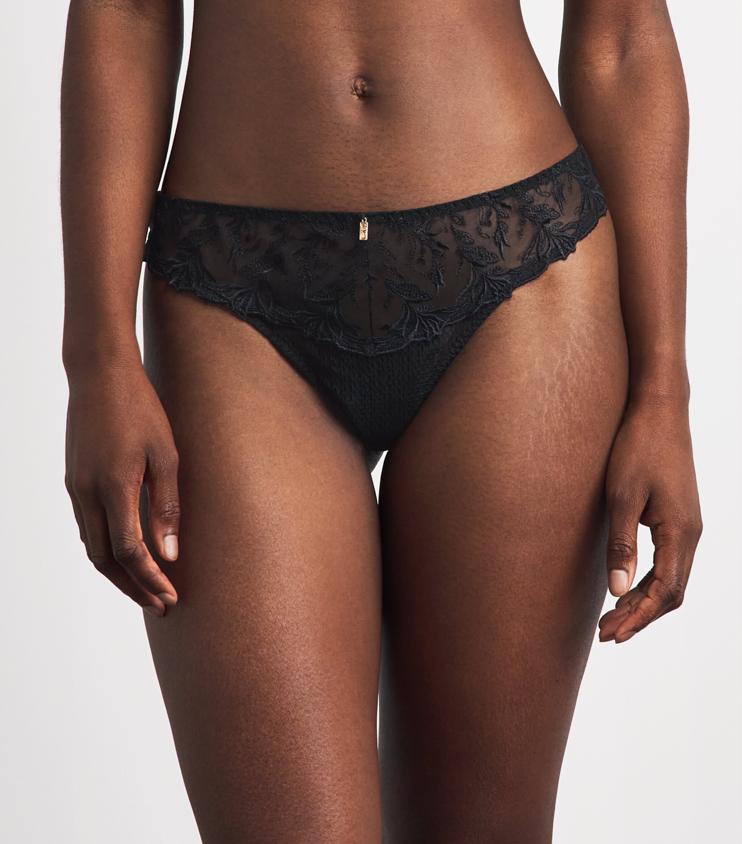 Aubade Womens Lace Hidden Treasure Tanga Black Image 2