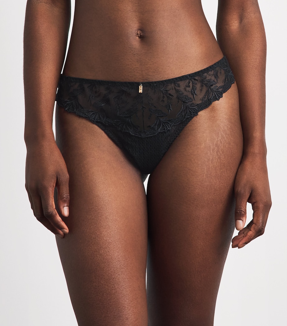 Aubade Womens Lace Hidden Treasure Tanga Black Image 2