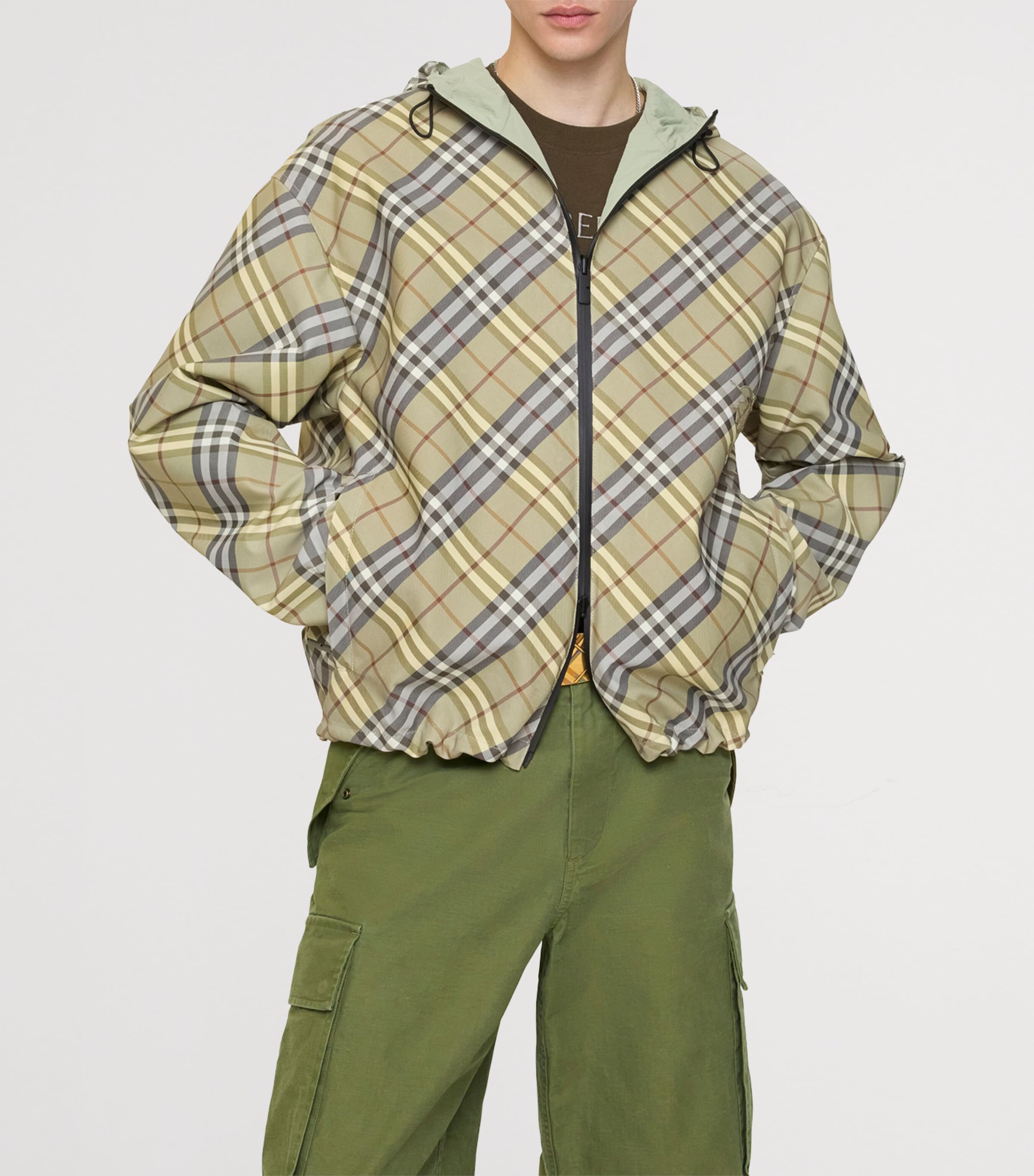 Reversible EKD Oversized Jacket GLADE GREEN IP CHECK Image 2