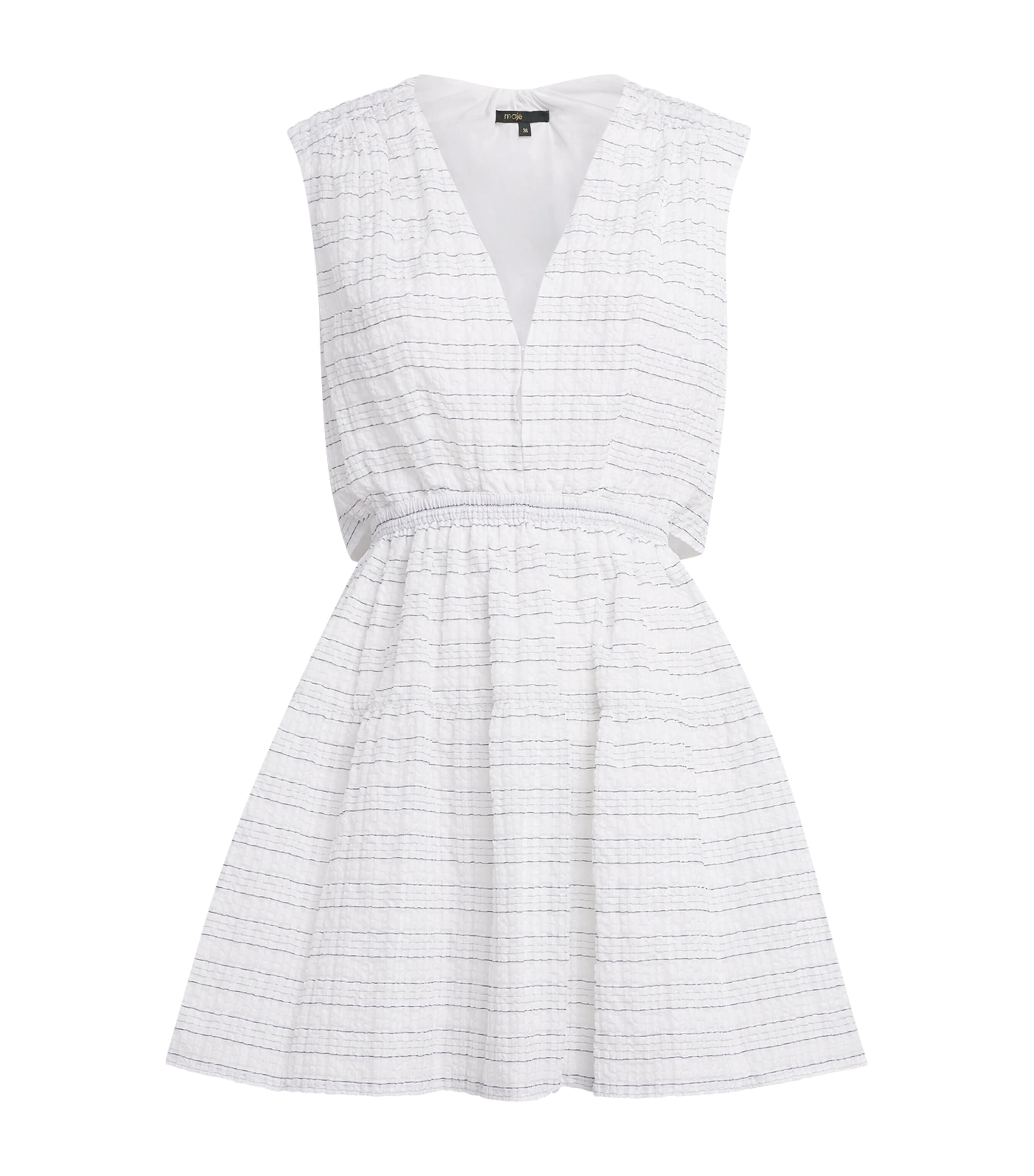 Maje Womens Crinkle Open-Back Mini Dress White Image 1