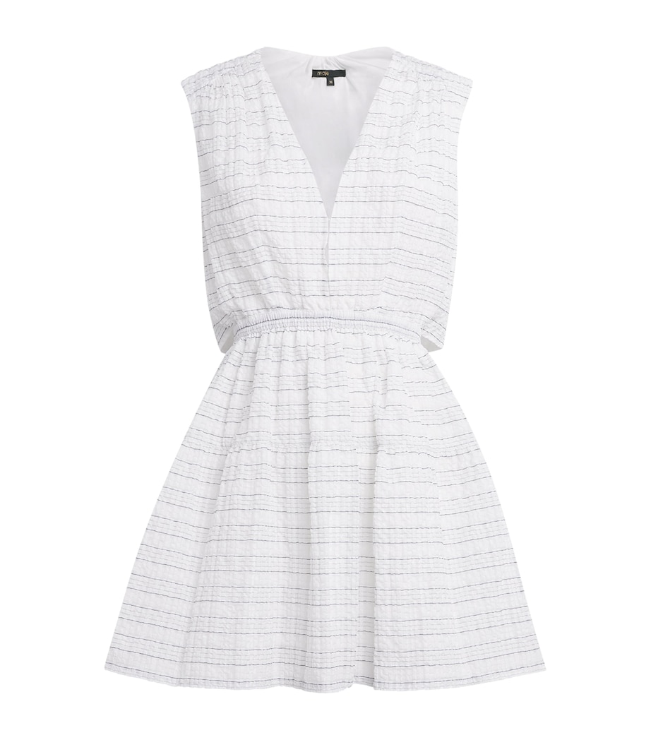 Maje Womens Crinkle Open-Back Mini Dress White Image 1