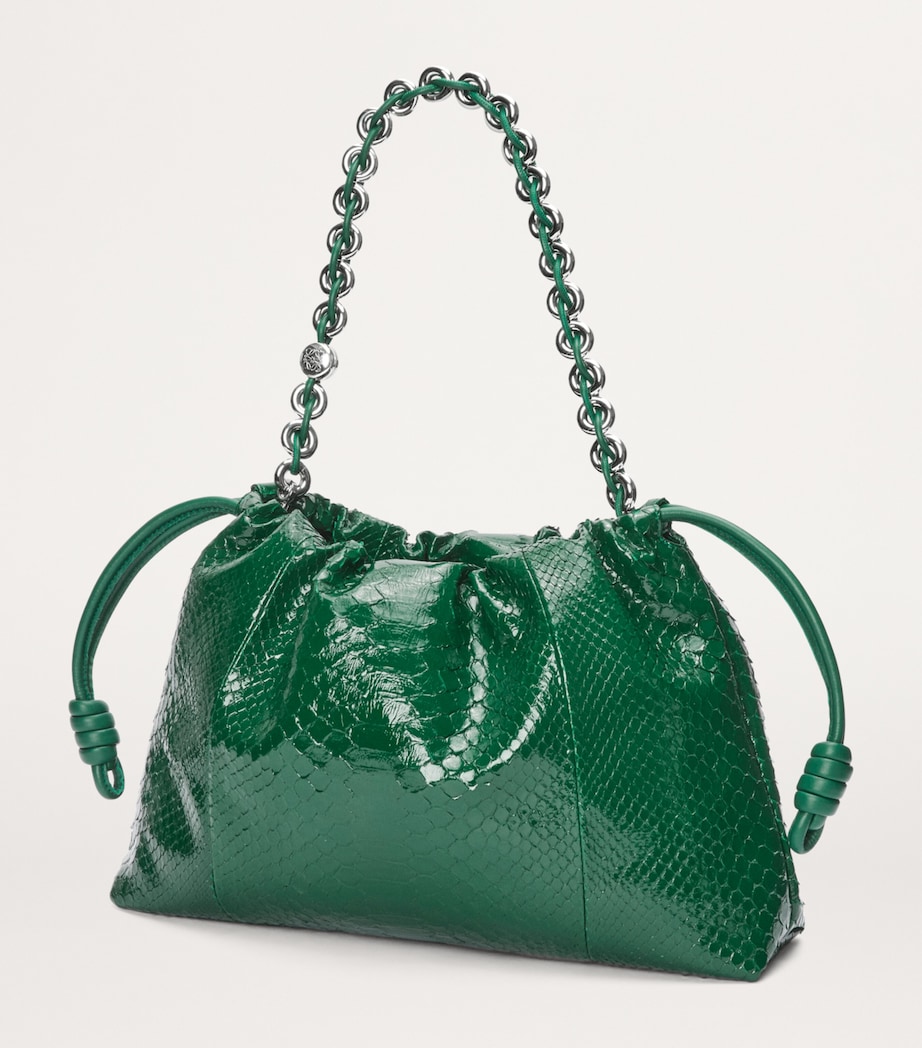 Large Patent Python Flamenco Purse EMERALD GREEN Image 3