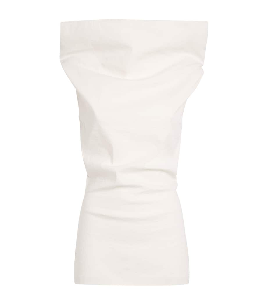 Issey Miyake Womens Allow Sleeveless Mock Neck Top Off White Image 1