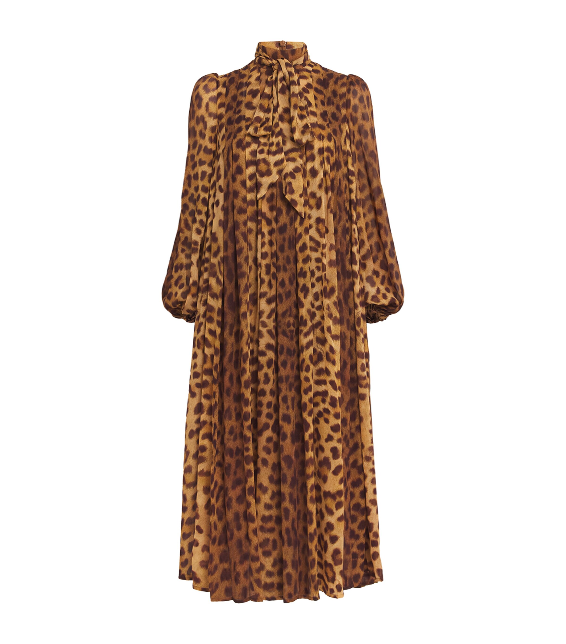 Zimmermann Crush Tie-Neck Midi Dress | Harrods US