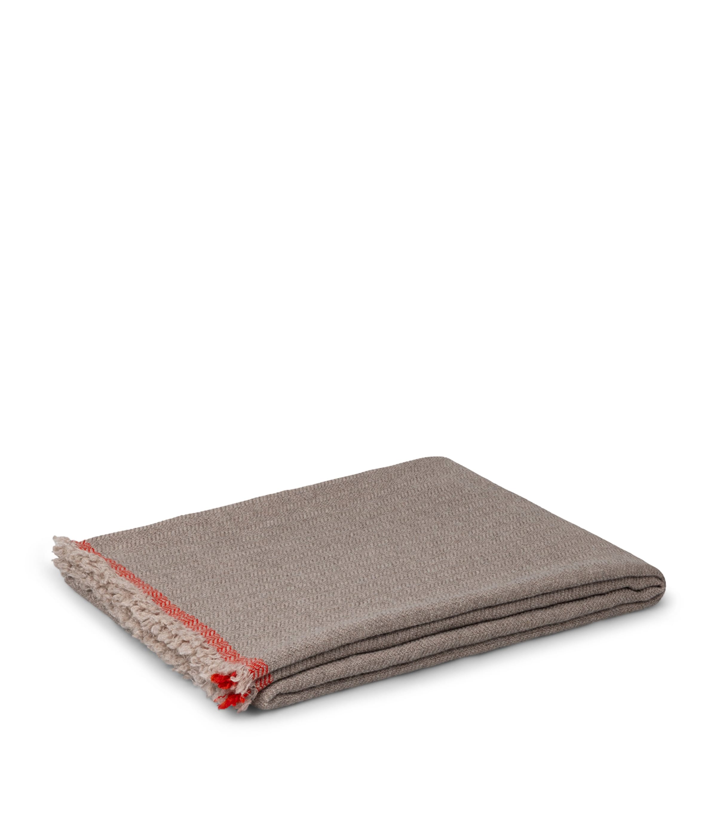 Begg x Co Cashmere-Merino Canna Calli Throw (130cm x 180cm) Natural Rust Image 3