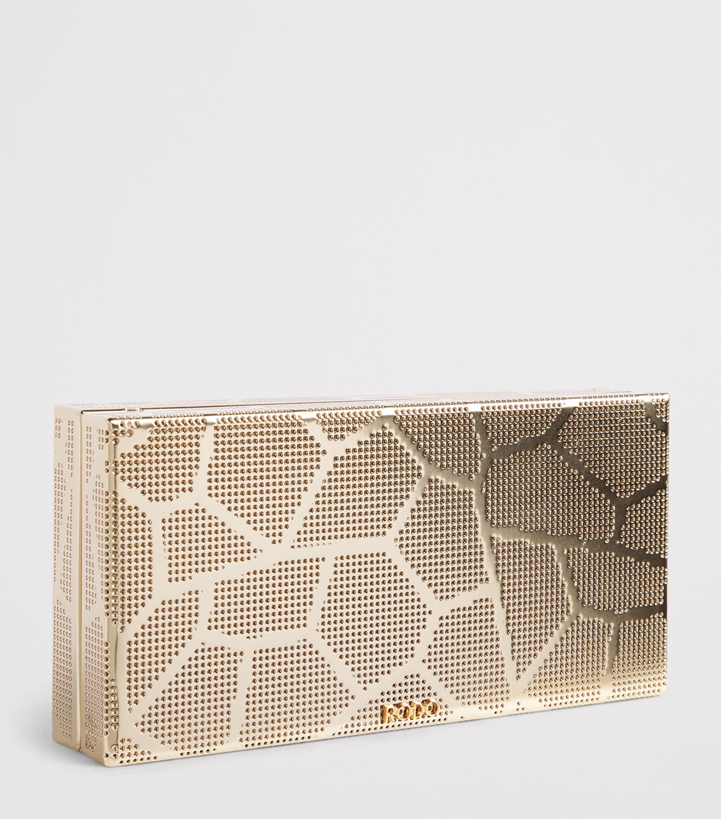 Rodo Mosaic Rectangle Clutch Bag Antiq Gold Image 3