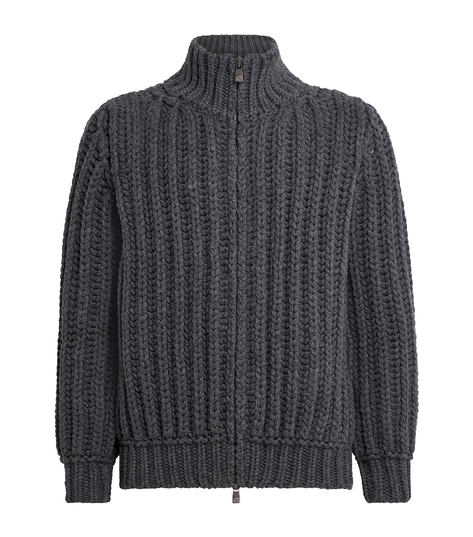 Wool-Cashmere Zip-Up Sweater 13 BLUE Image 1