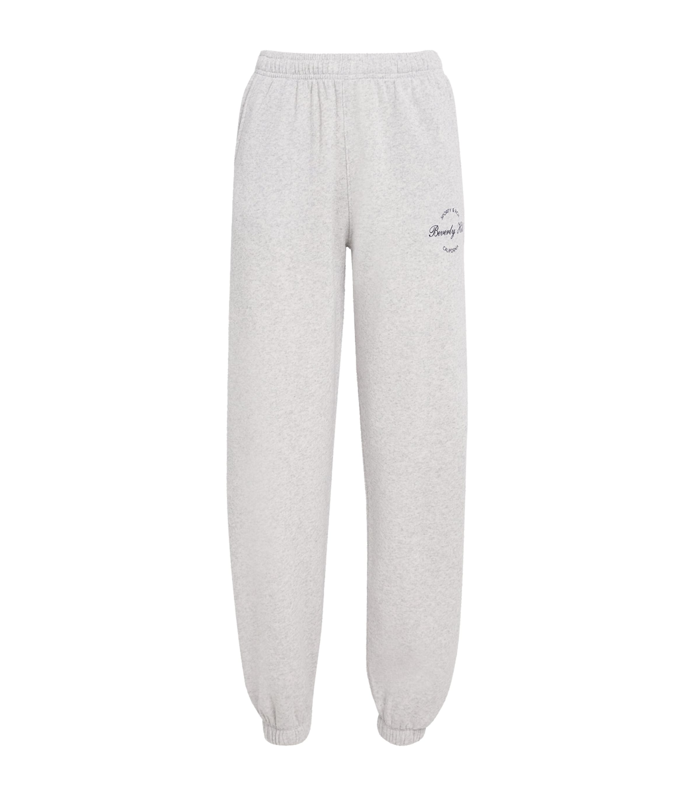 Sporty & Rich Womens Beverly Hills Script Sweatpants Heather Gray Image 1