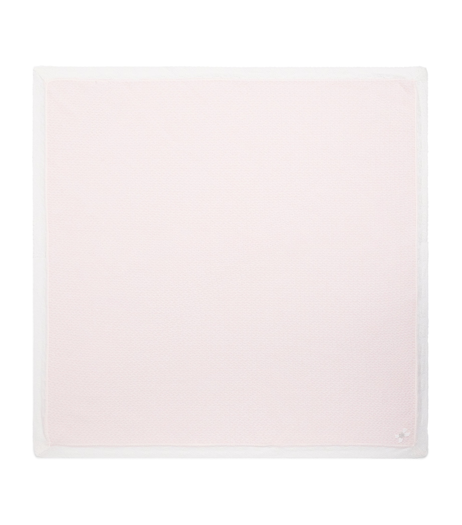 Paz Rodriguez Lace-Trim Knitted Blanket (100cm x 100cm) Light Pink/cream Image 1