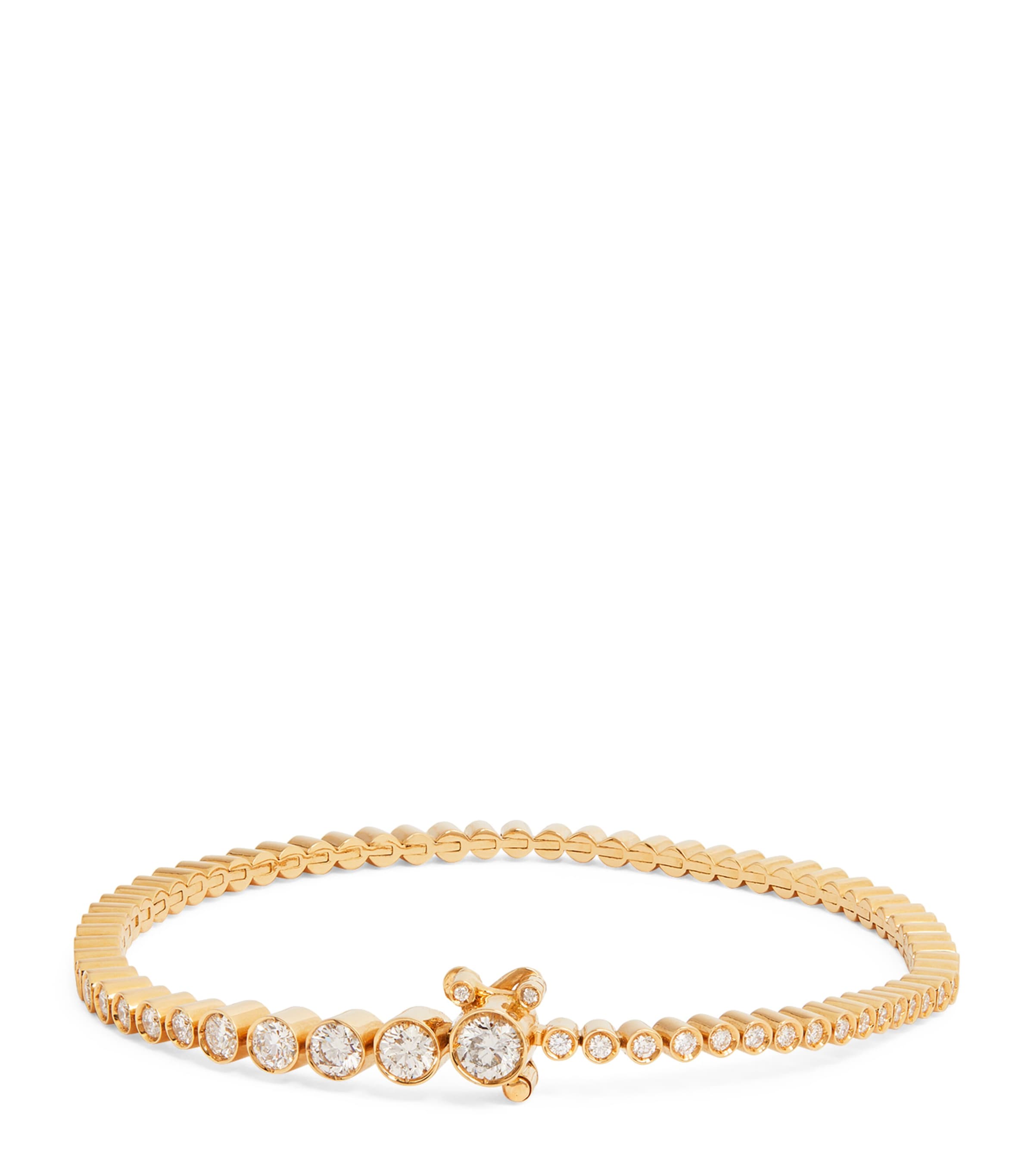 Sophie Bille Brahe Yellow Gold And Diamond Tennis Bracelet In Gold