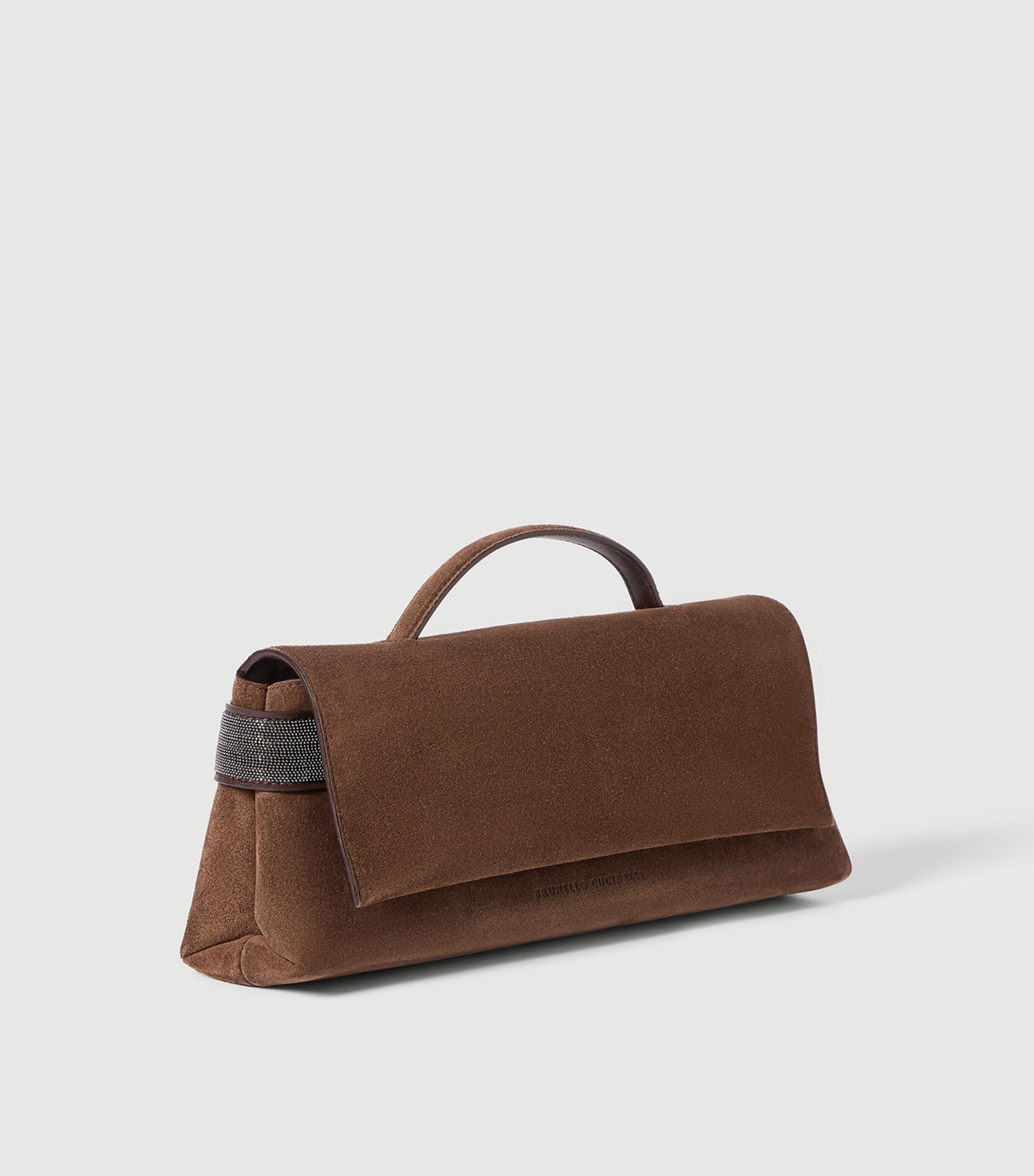 Brunello Cucinelli Suede Essence Flap Top-Handle Bag Image 3
