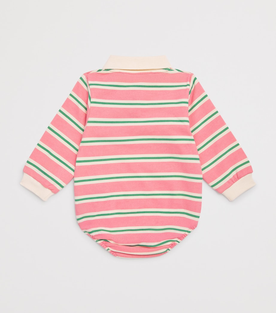 Cotton Stripe Polo Sweater Bodysuit (1-18 Months) P25083 BLUSH BOUND Image 2