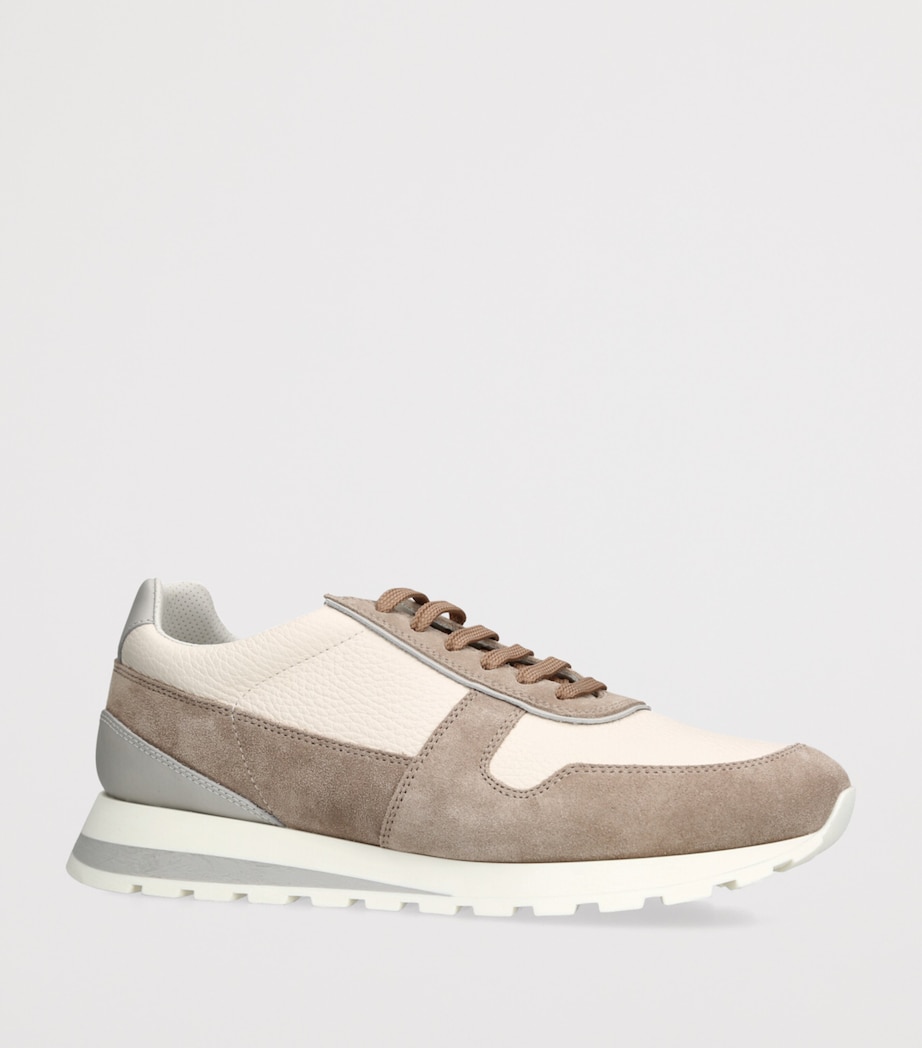 Suede-Leather Olimpo Sneakers BONE/COMB Image 3