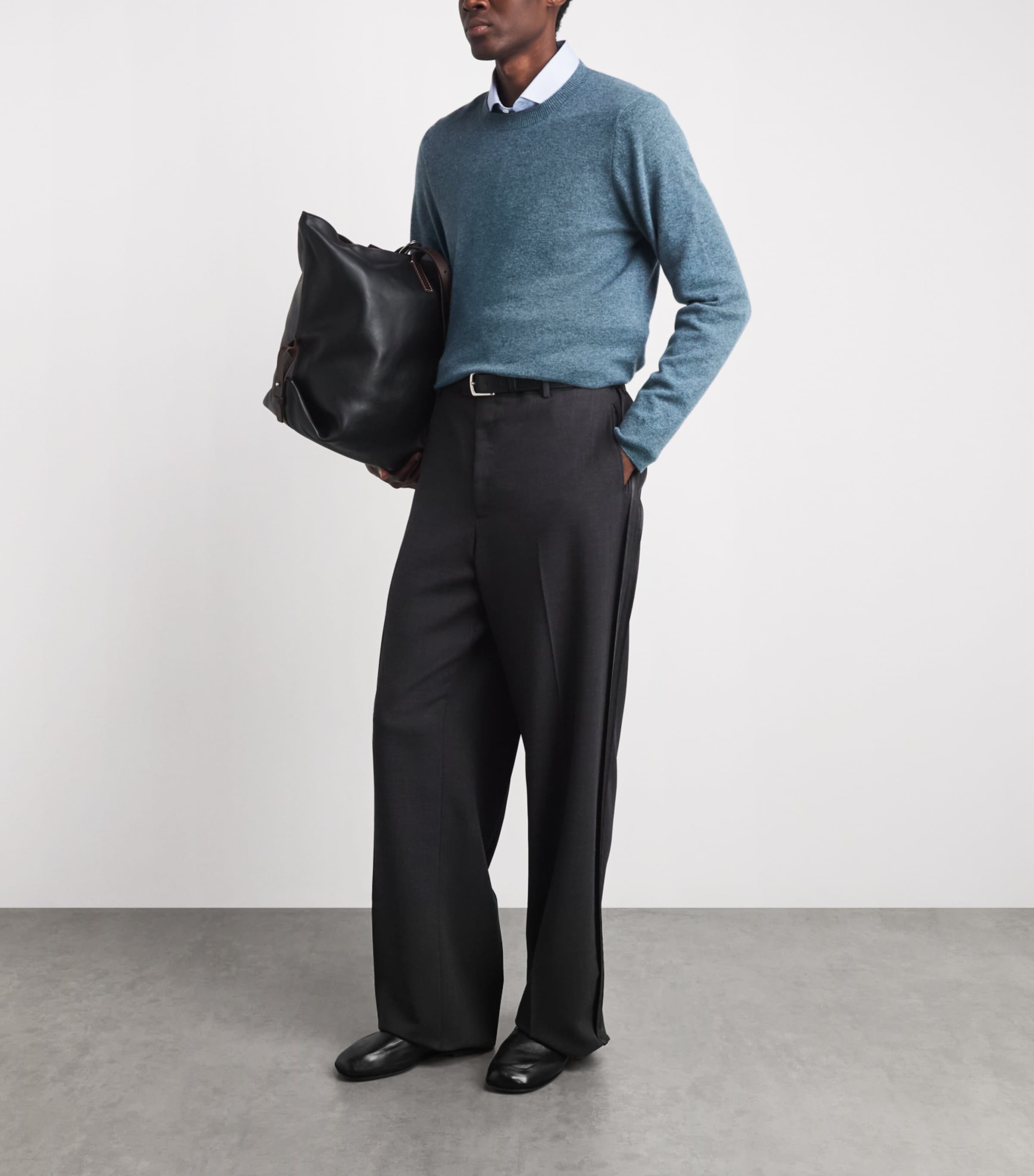 Falke Mens Cashmere Sweater Light Deni Image 2