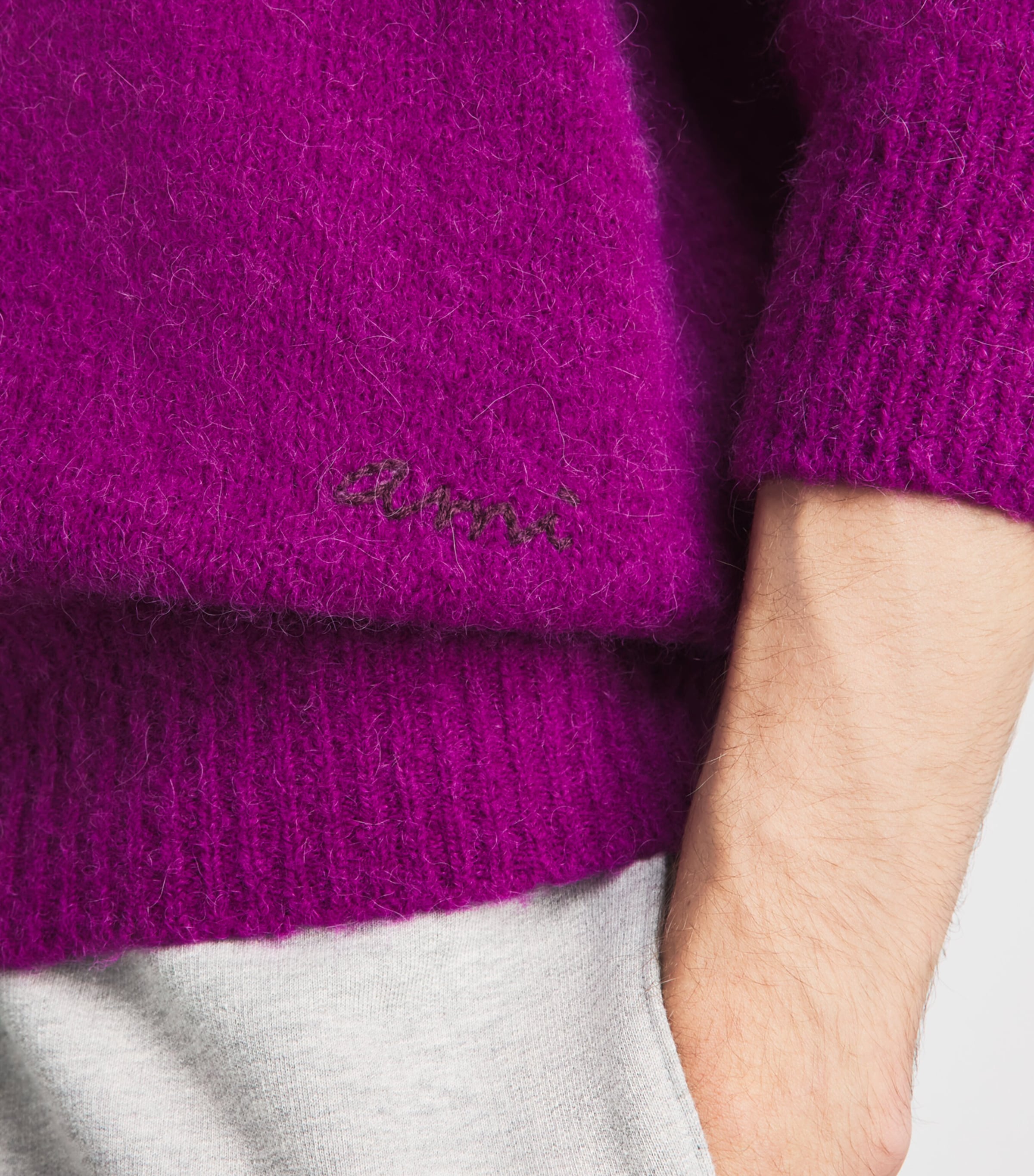 AMI Paris Purple Knitted Polo Sweater | Harrods US