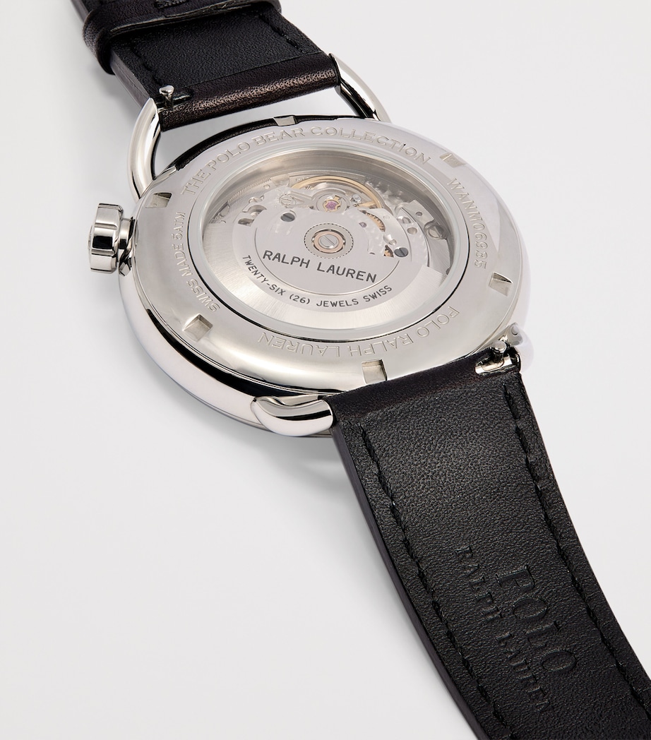 Polo Ralph Lauren Stainless Steel Tuxedo Polo Bear Watch 42mm White Image 4