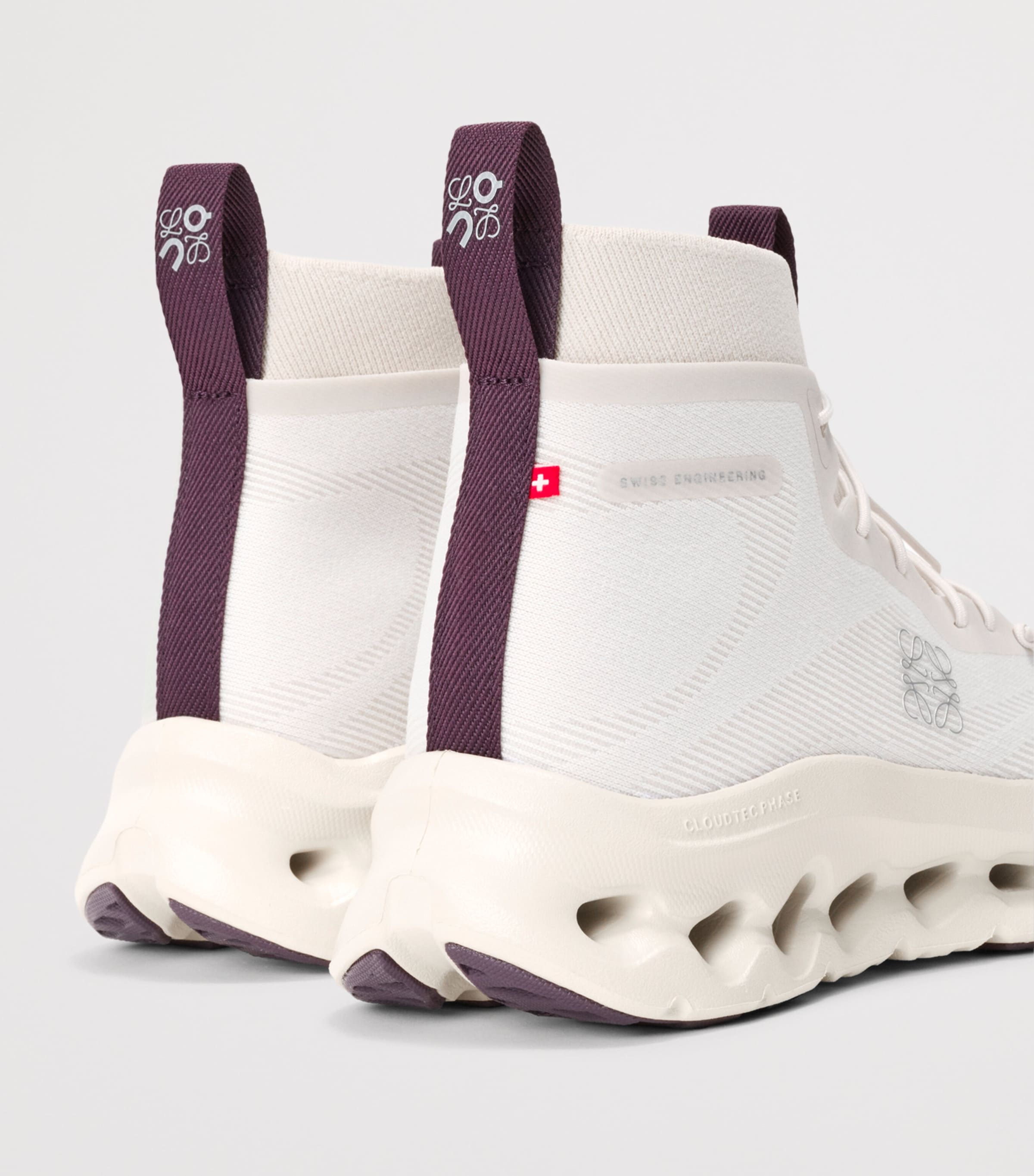 LOEWE Mens x On Cloudtilt High-Top Trainers Sand/oatmeal/plum Image 4