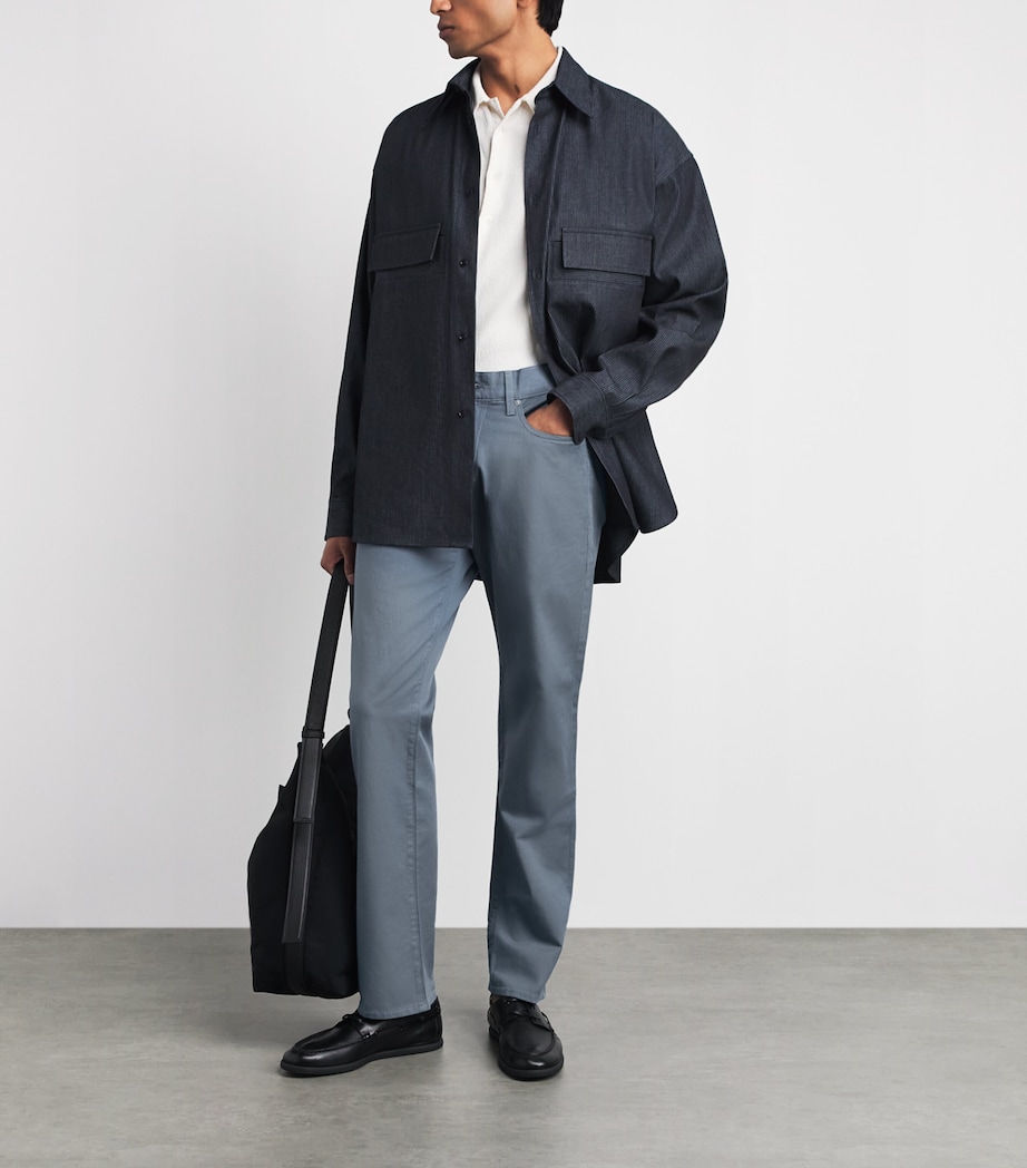 Citizens of Humanity Mens Cotton-Linen Elijah Straight Jeans Stone Blue Image 2