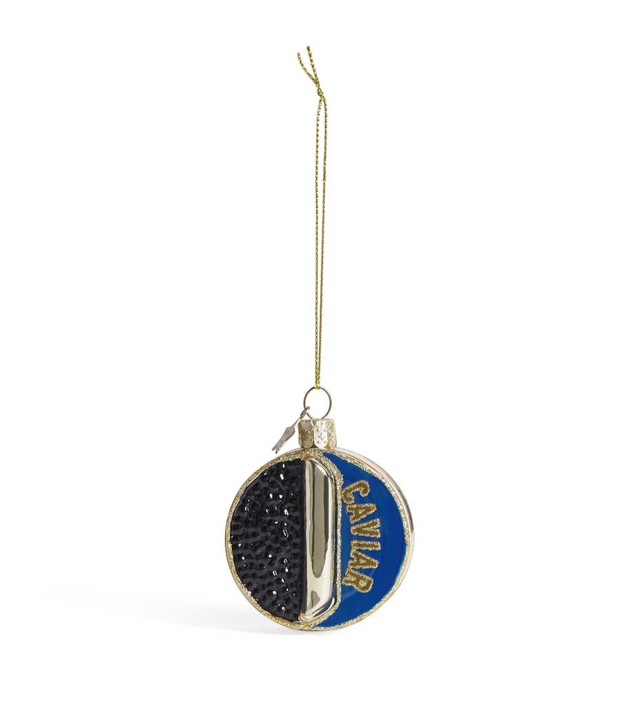 Harrods Caviar Tin Tree Decoration Blue Image 1