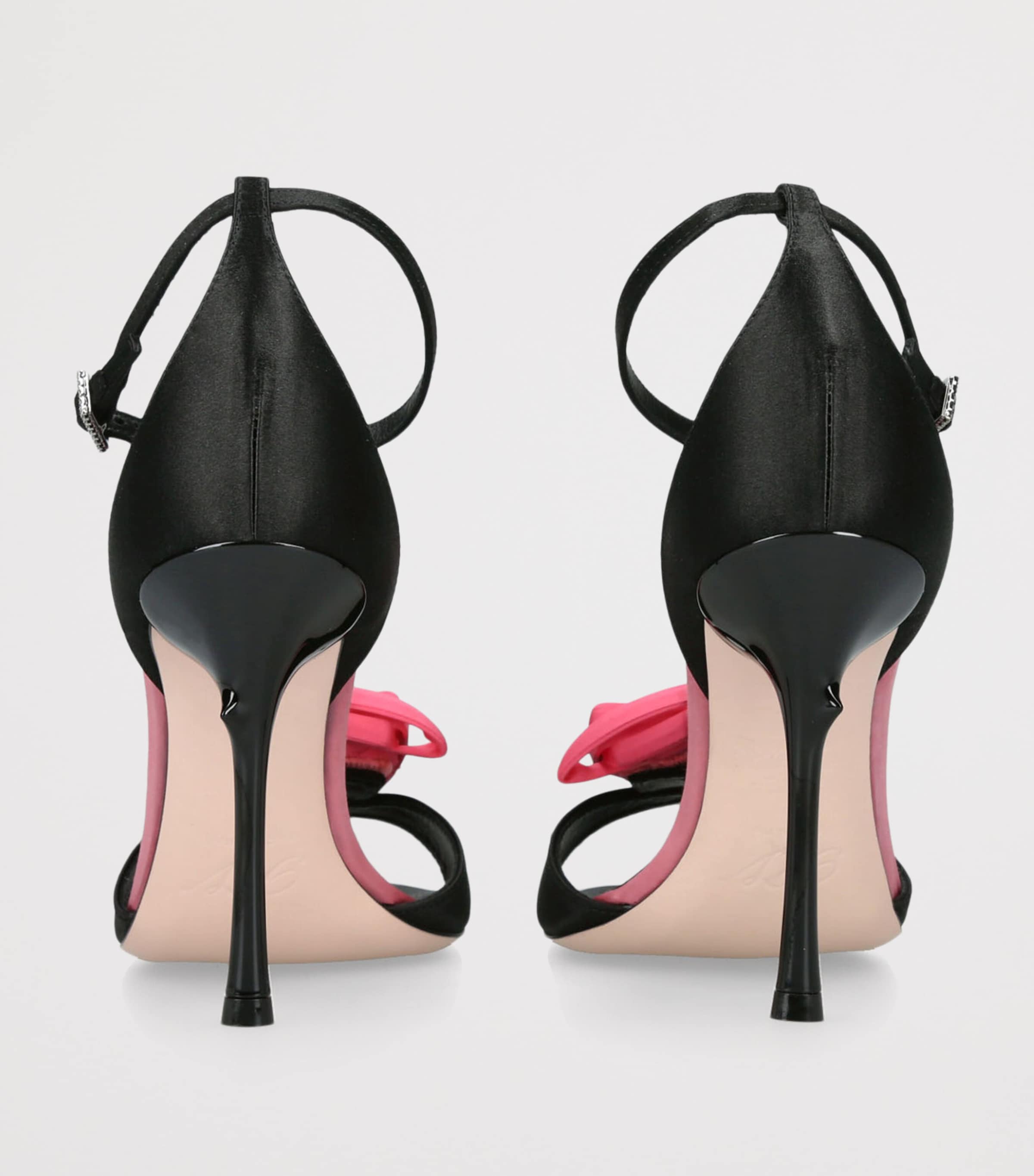Satin Rose Heeled Sandals 100 BLACK/COMB Image 2